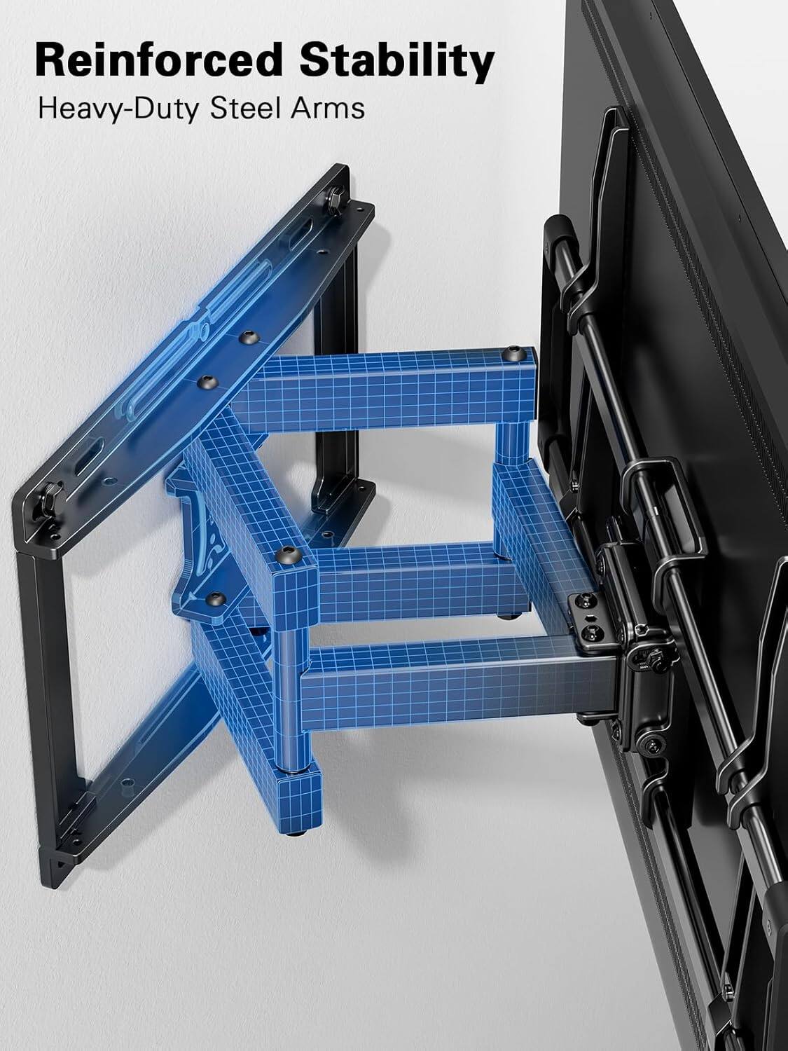 Reinforced Stability  
Heavy-Duty Steel Arms