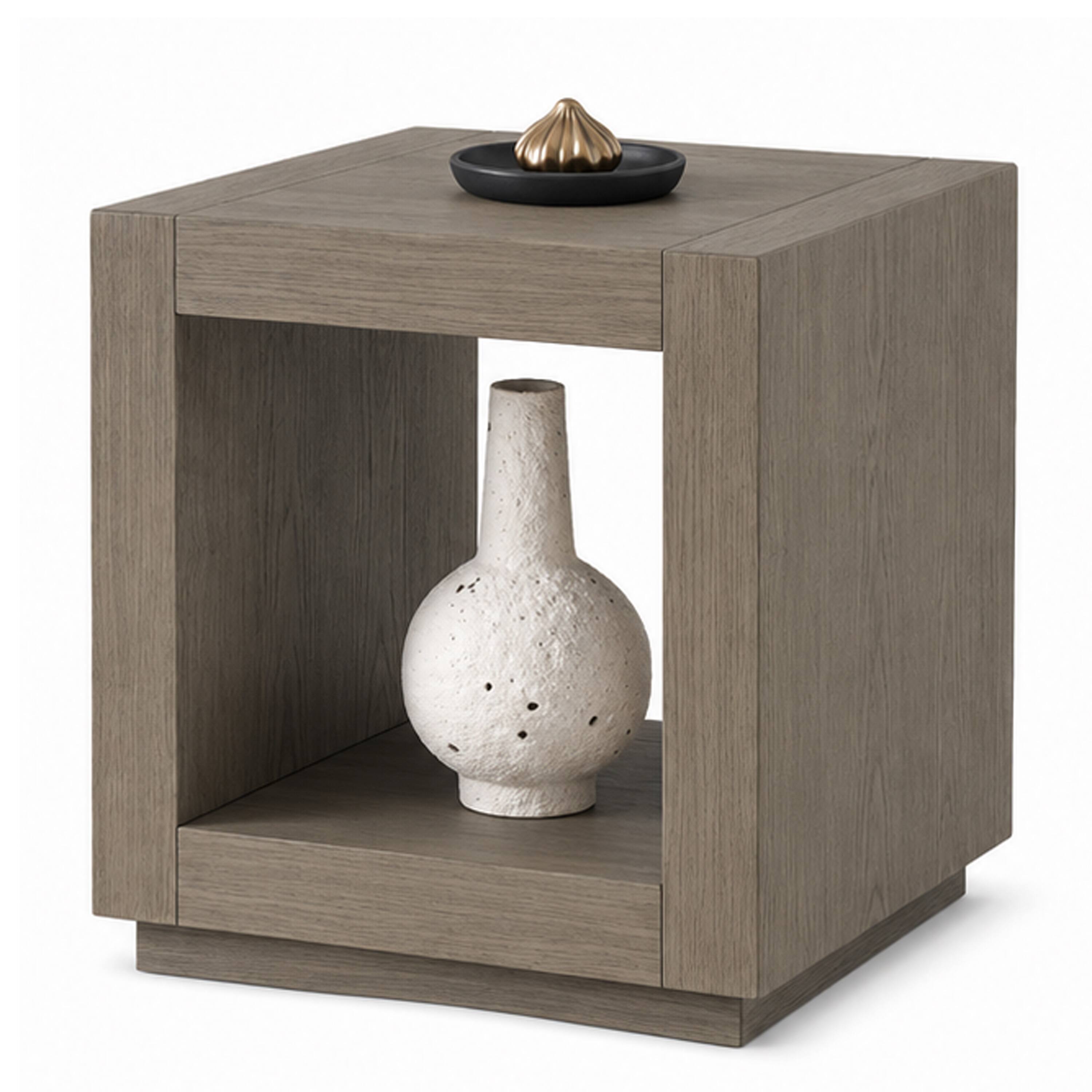 Manhattan Lane Dane Side End Table, 20 Inch Cubic, Open Shelf Natural ...