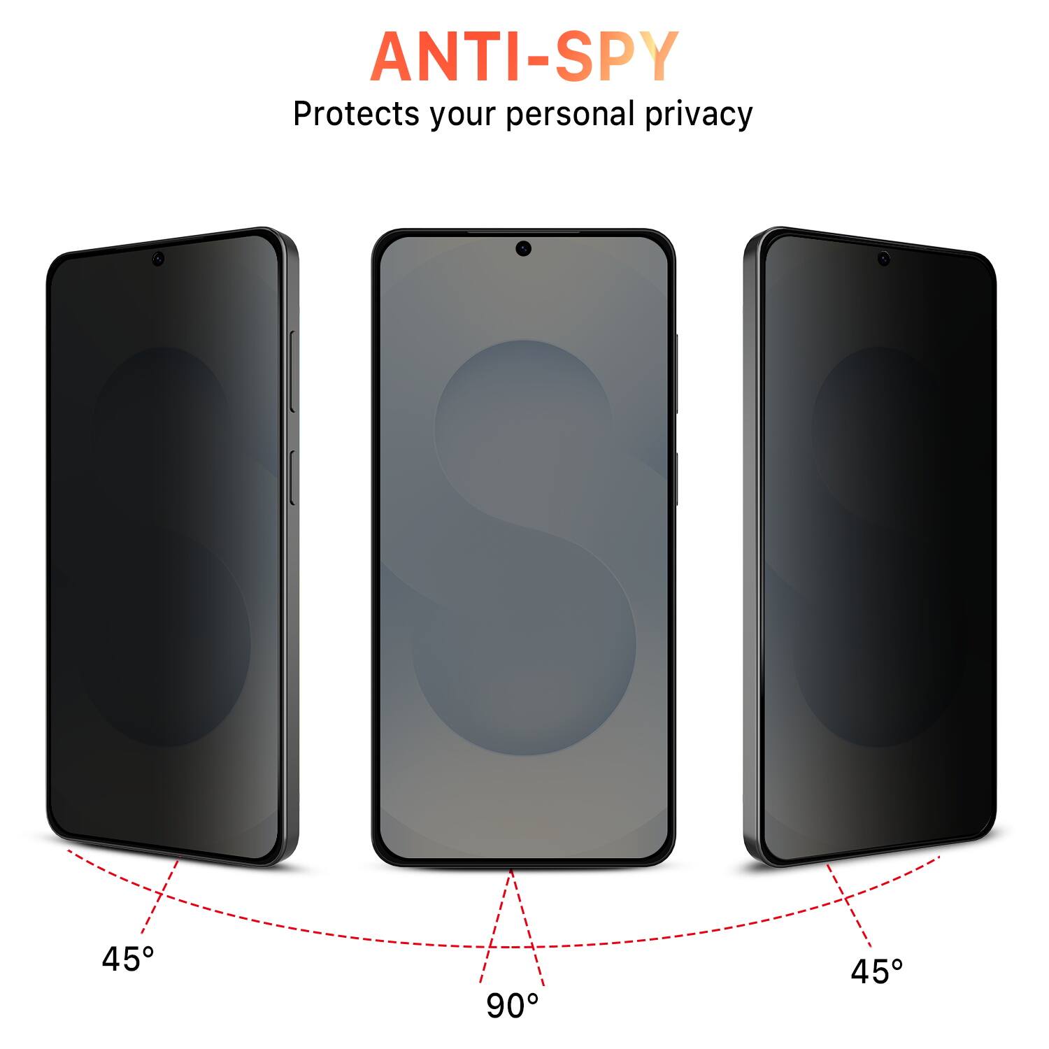 ANTI-SPY  
Protects your personal privacy  

45° 90° 45°