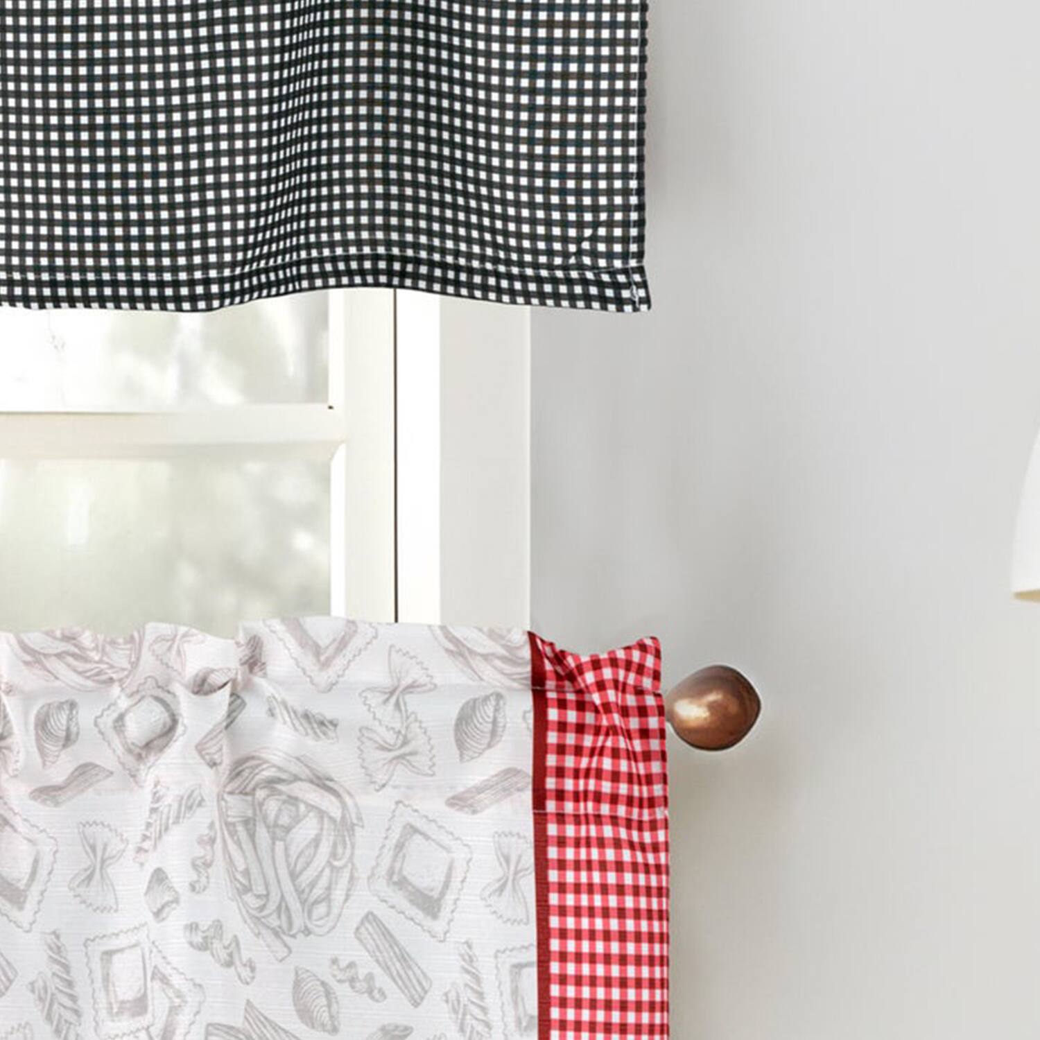 Alt View 2. RT Designers Collection - RT Designers Collection Polyester Cucina Pasta Chef Slub 3 PC Kitchen Curtains Valance & Tiers Set 52" x 18" Muticolor - Multicolor.