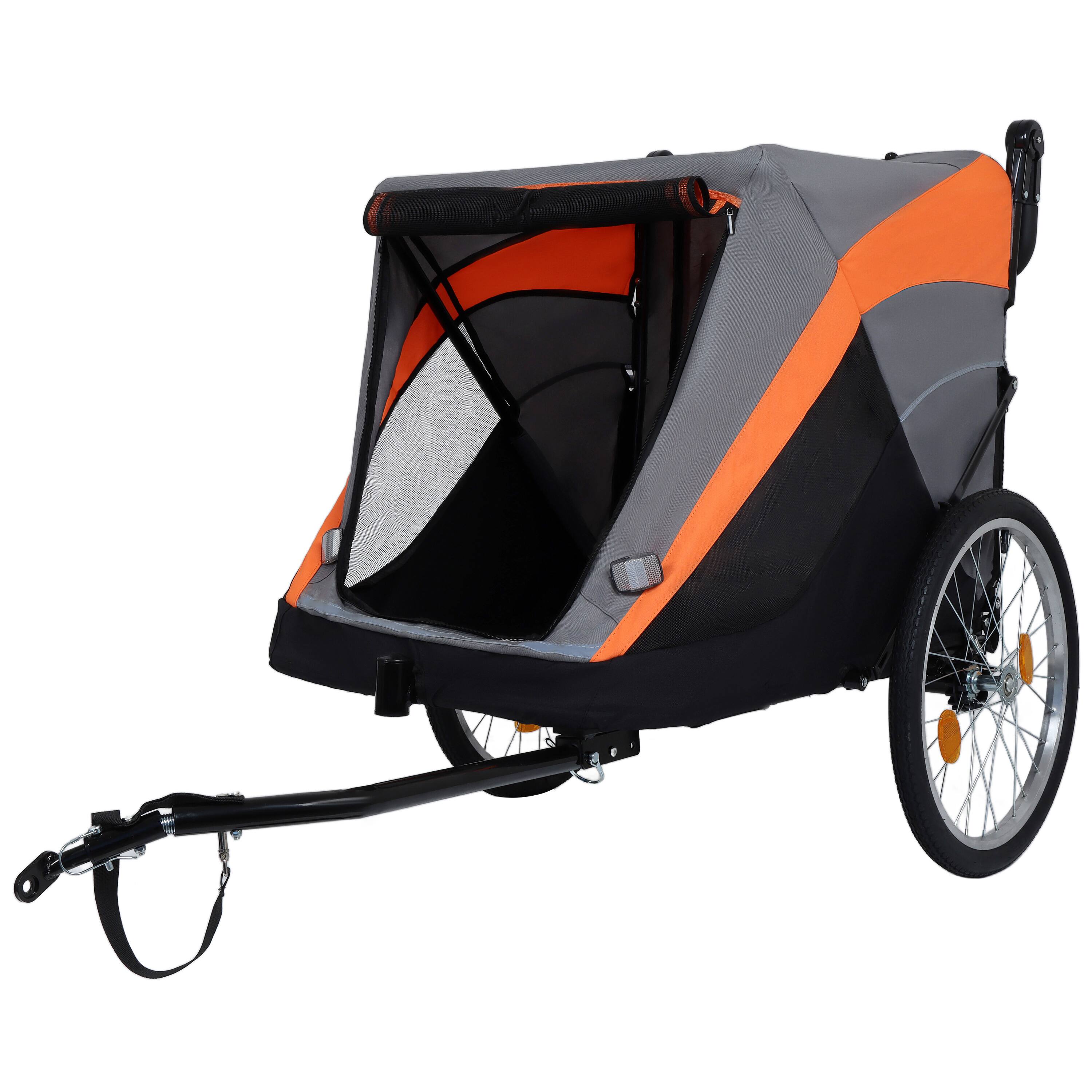 Alt View 6. Siljoy - 100 lb Capacity Pet Bike Trailer & Push Cart, 2-in-1 Convertible Transport with Storage Pockets & Quick Release Wheels.