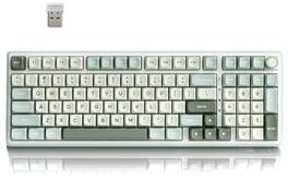 TECH SAFARI - R98 Pro Wireless Mechanical Creamy Bluetooth wired Rgb Gaming With Number Pad And Knob Mda Profile Pbt Keyc - Green