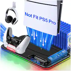 Not Fit PS5 Pro
b S
Slim PS5 USB OUT GB DCIN RGB USA OUT 3 2 I FAN DC IN RGB