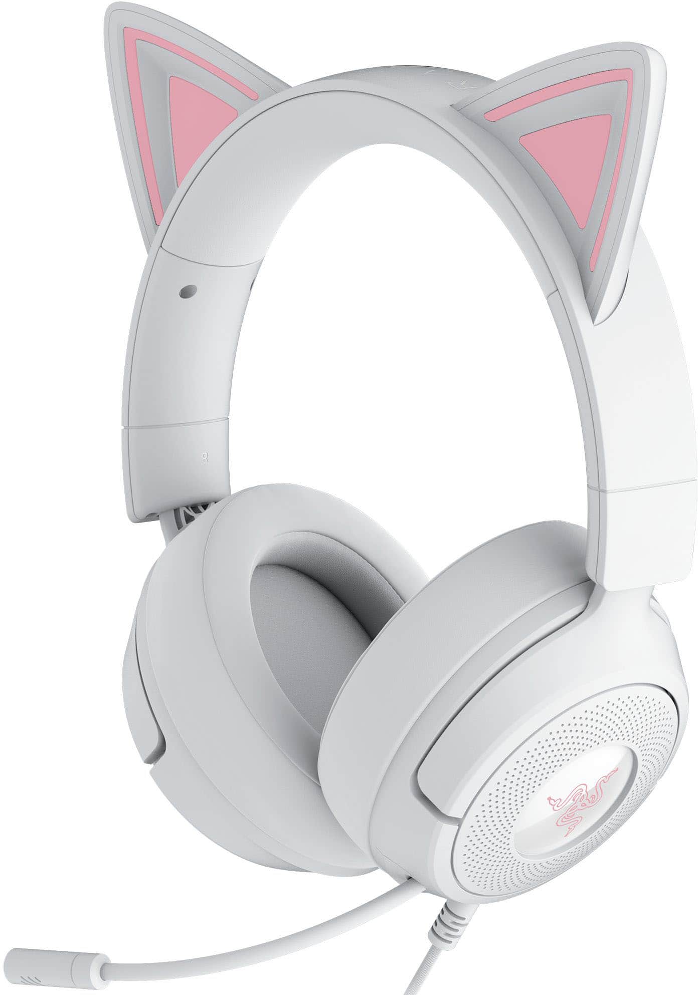 Alt View 7. Razer - Kraken Kitty V3 X Wired Over-the-Ear Gaming Headset for PC, PlayStation, Nintendo Switch, Steam Deck, and Smartphone - White.