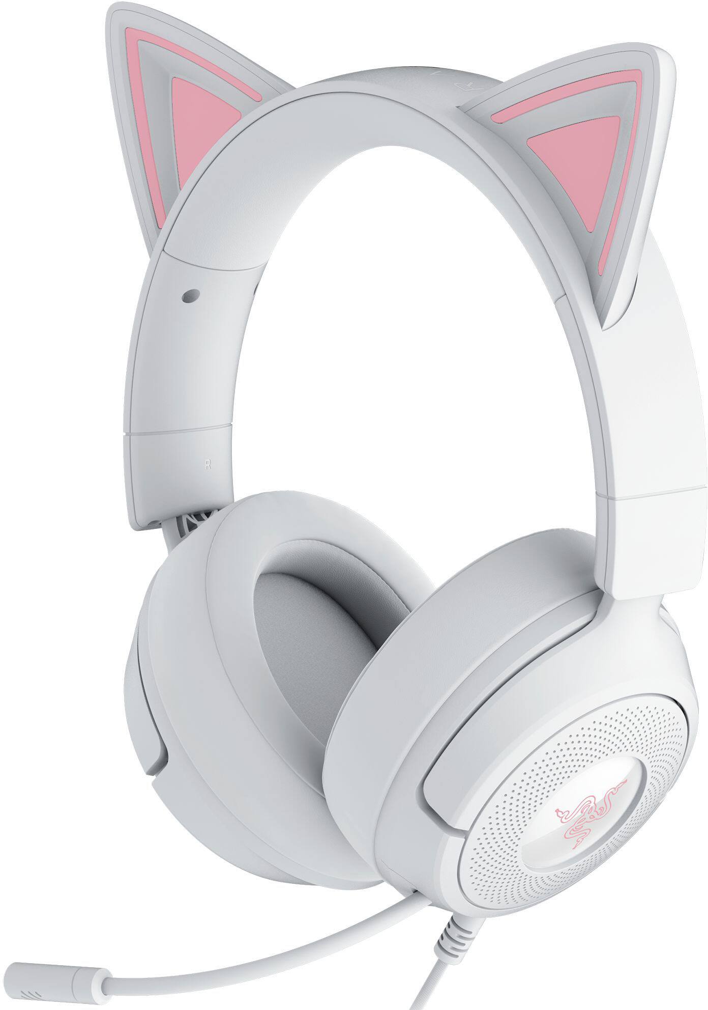 Alt View 7. Razer - Kraken Kitty V3 X Wired Over-the-Ear Gaming Headset for PC, PlayStation, Nintendo Switch, Steam Deck, and Smartphone - White.