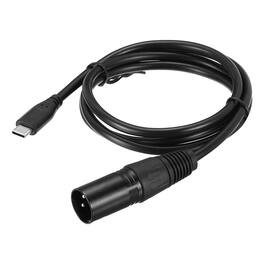 Unique Bargains - 3 Pin DMX512 XLR Male to Type-C Male Adapter Cable, 3ft, for Stage Studio Console Lighting - Black