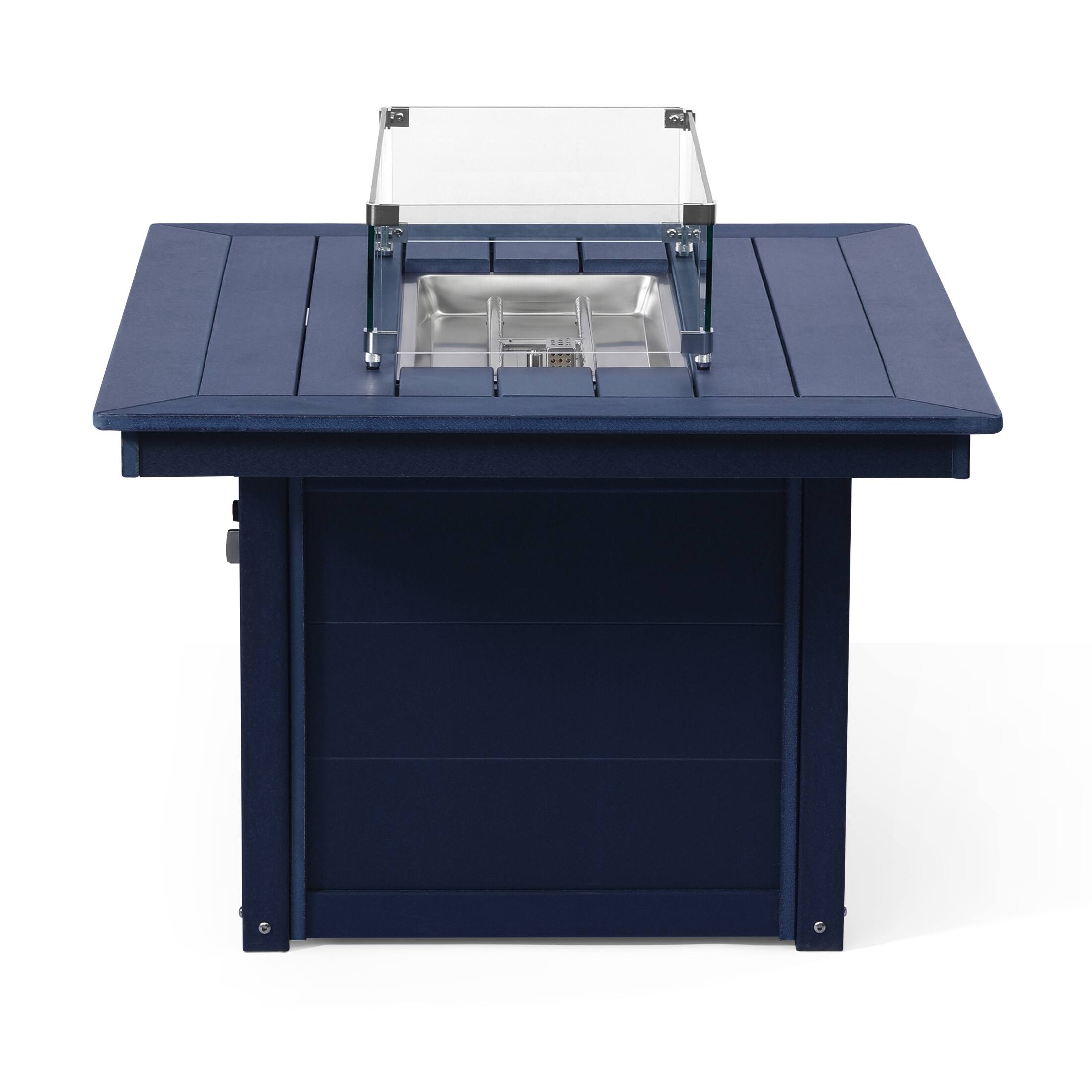 Alt View 1. WestinTrends - WestinTrends Helios 46" Modern Outdoor 55,000 BTU Patio Gas Propane Rectangle Deck Fire Pit Table - Navy Blue.
