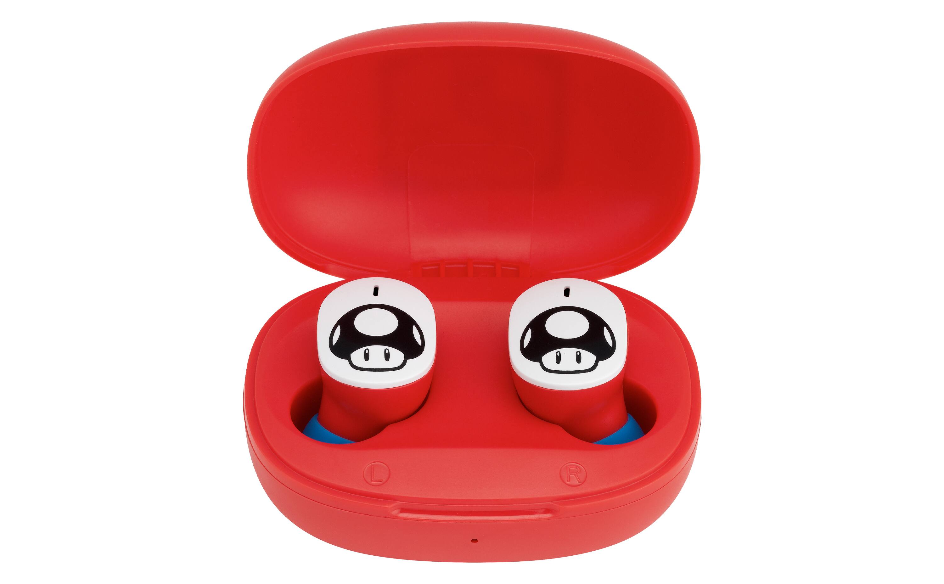 Back. eKids - eKids Super Mario Wireless Earbuds for Kids, Bluetooth Earbuds with Charging Case - Red.