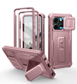Dexnor - Case For Motorola Moto G Stylus 5G 2025/2026 with Shockproof 2 Front Frame,Magnetic Slide Camera Cover, Screen Protector - Peony Pink
