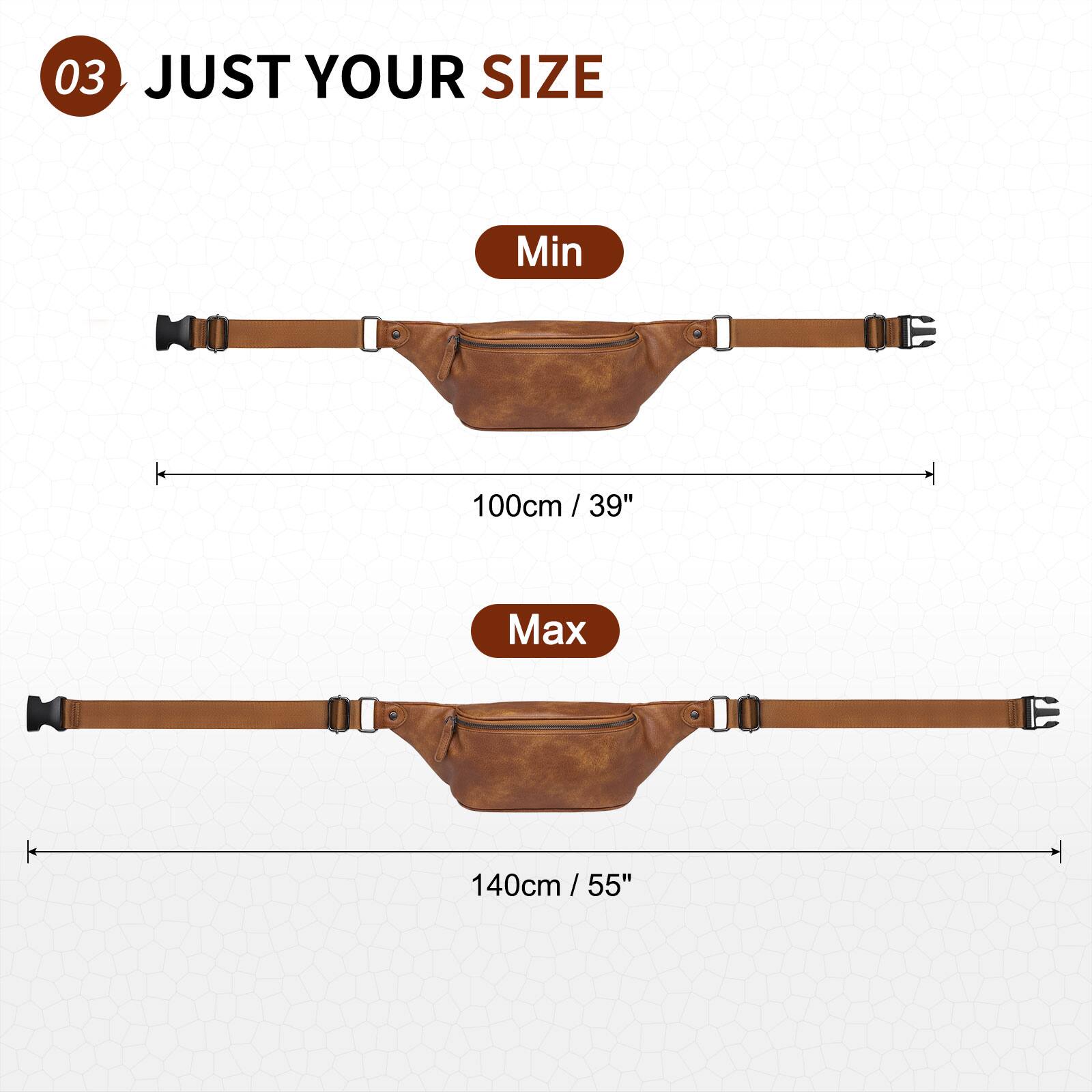 03 JUST YOUR SIZE

Min 100cm / 39"

Max 140cm / 55"