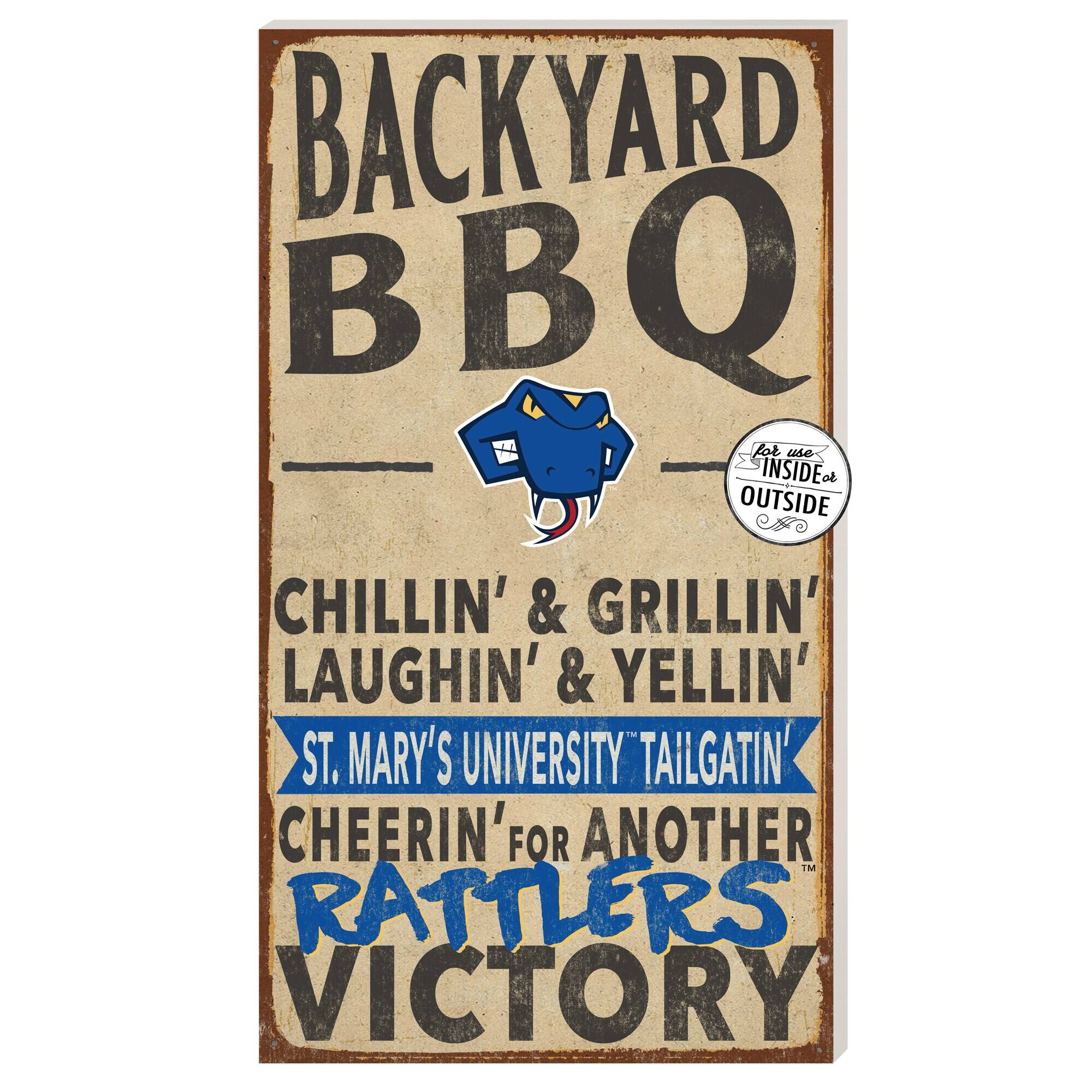St. Mary's University Rattlers 11" x 20" Indoor/Outdoor BBQ Sign