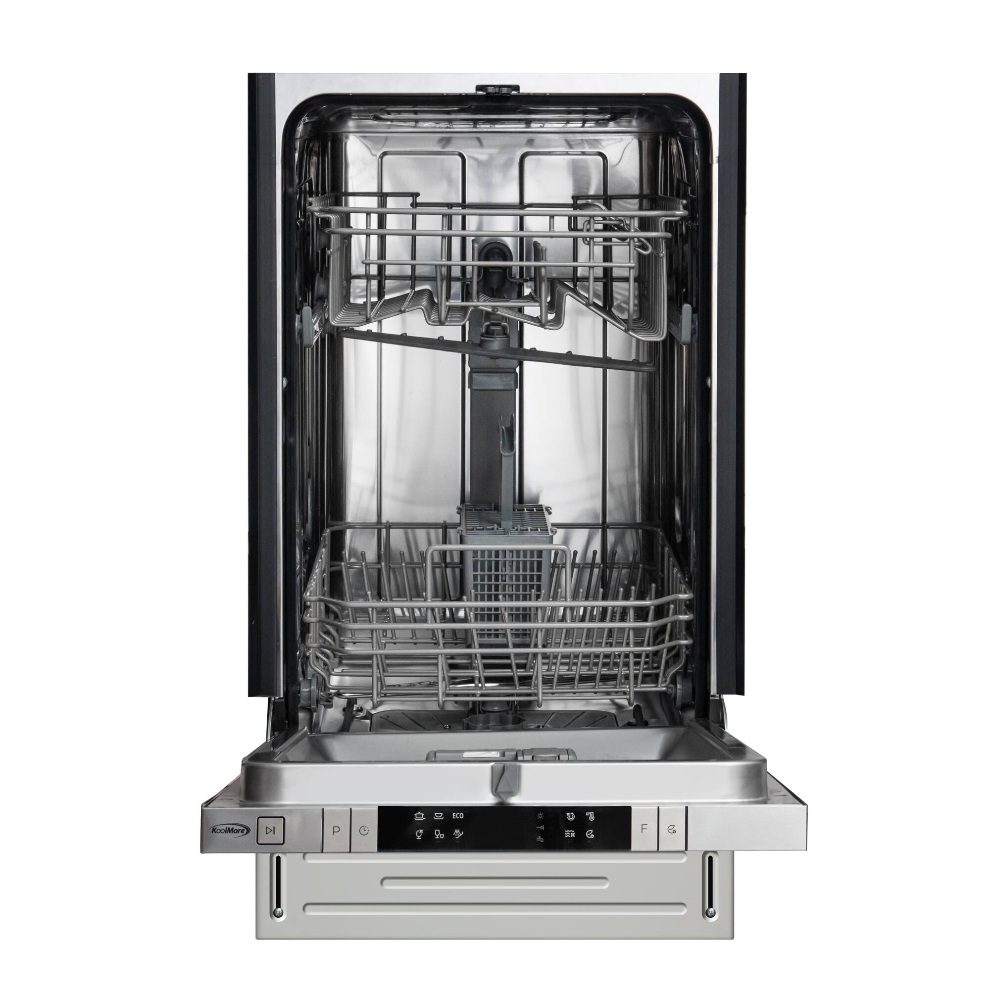 Angle. Koolmore - 18 in. ADA Panel Ready with 8 Place Settings 52 DB Dishwasher in Stainless-Steel (KM-DW1852-PR) - Stainless-Steel and Black.