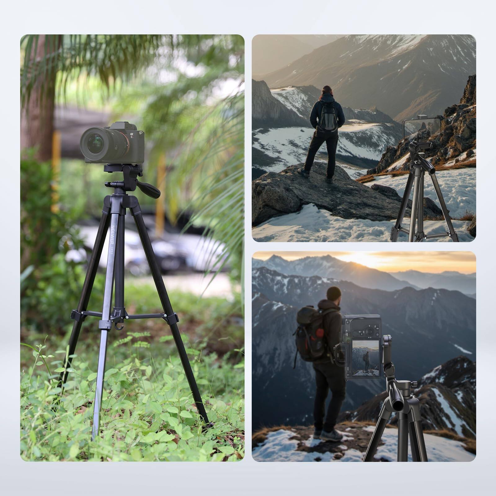 Alt View 4. Neewer - Entry-Level Tripod for Cell Phone & Camera, Metal Lightweight Stand with Cold Shoe for iPhone Video.