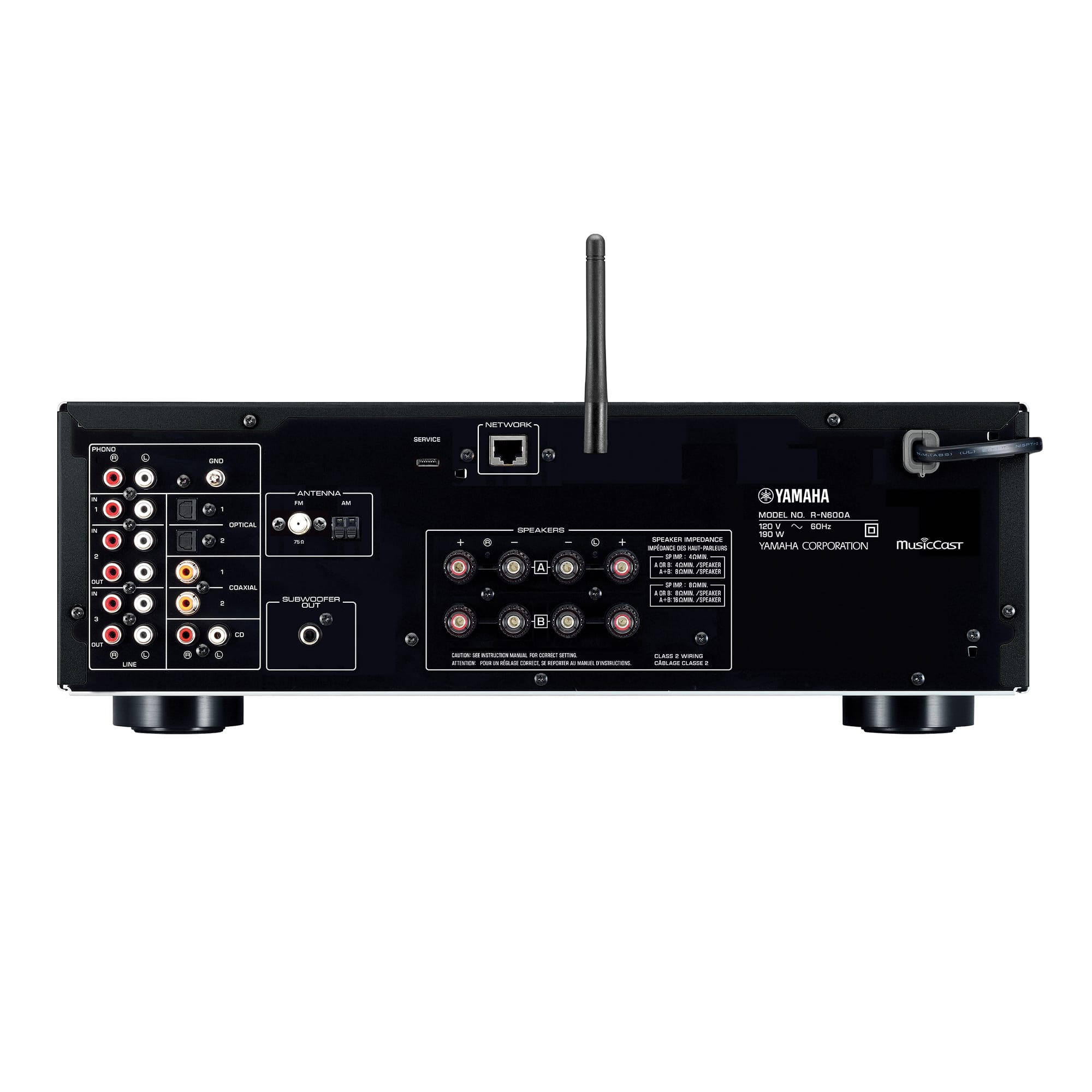 Alt View 11. Yamaha - Bluetooth 120-Watt 2.0-Channel Network Stereo Receiver with Remote - Black.