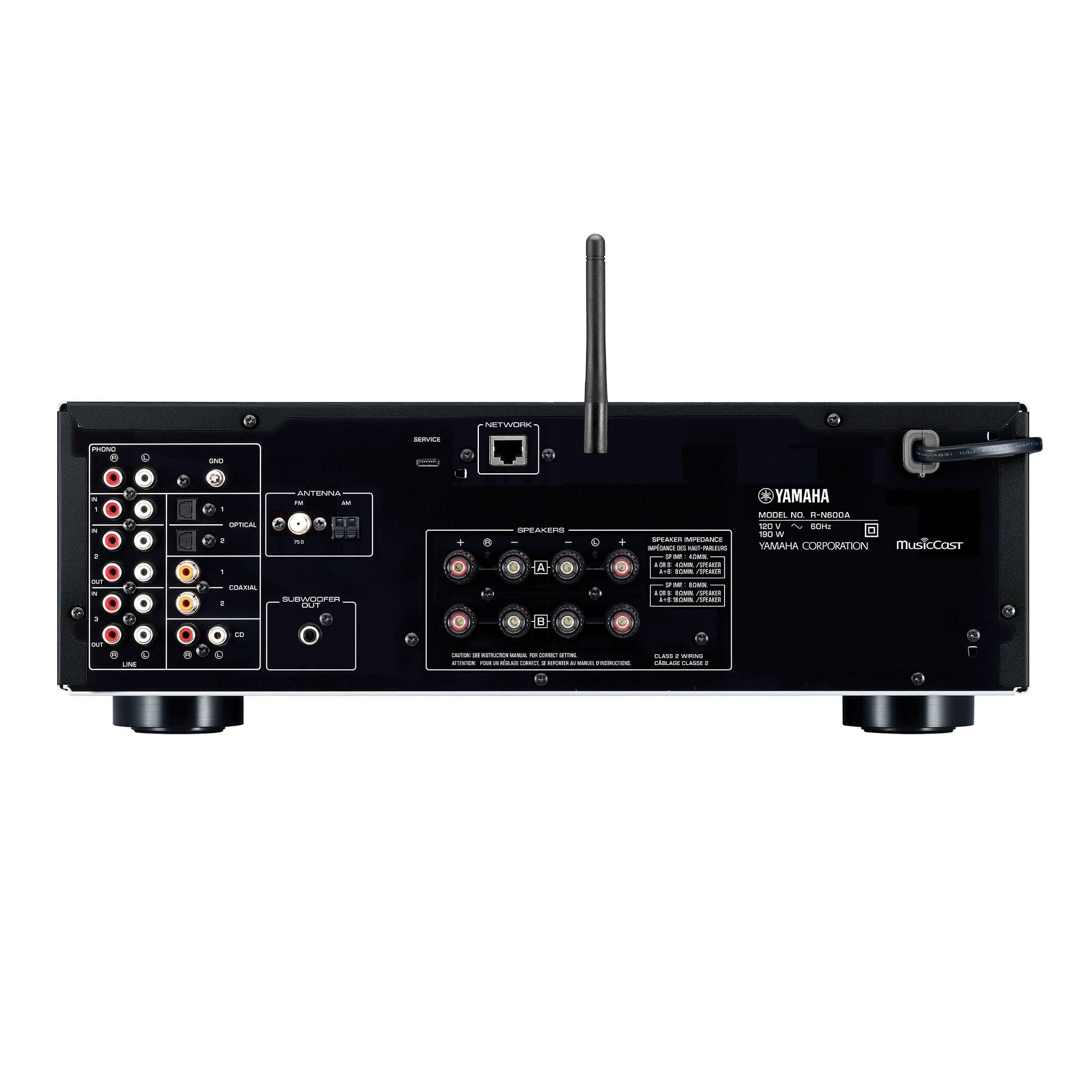 Alt View 11. Yamaha - Bluetooth 120-Watt 2.0-Channel Network Stereo Receiver with Remote - Black.
