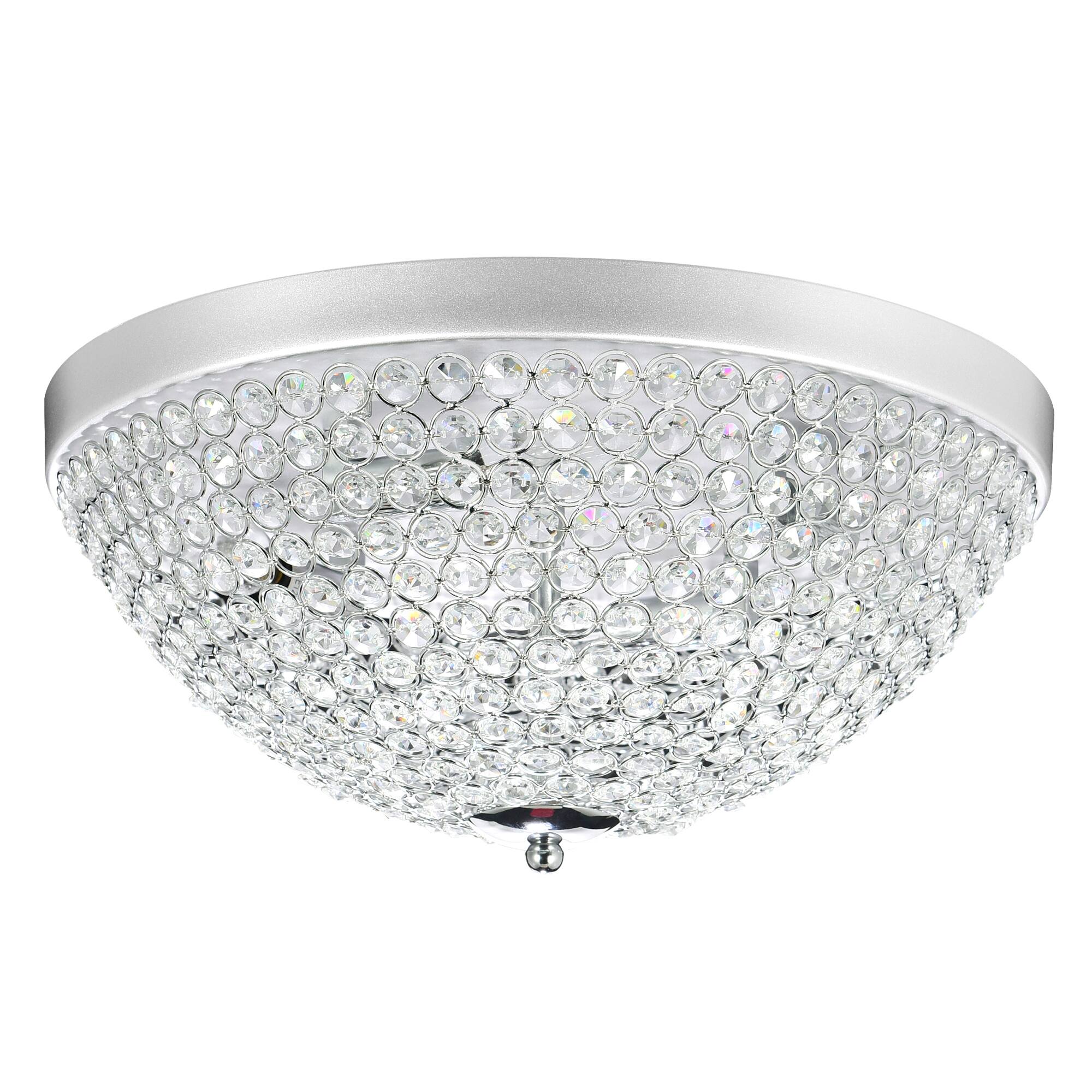 Angle. CWI Lighting - Globe 4 Light Bowl Flush Mount With Chrome Finish - Chrome.