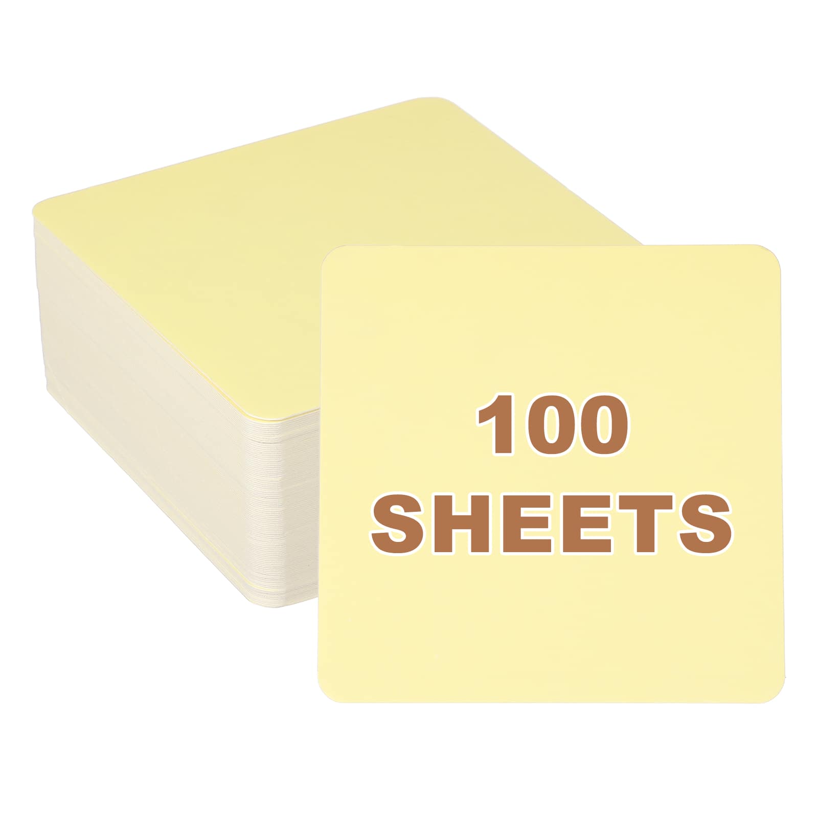 "Unique Bargains - 4x4"" Large Blank Cardboard Message Cards, 100 Sheets 320GSM Thick Square Note Card for Word, DIY, Flash Study - Light Yellow" price history on PriceWatchPro
