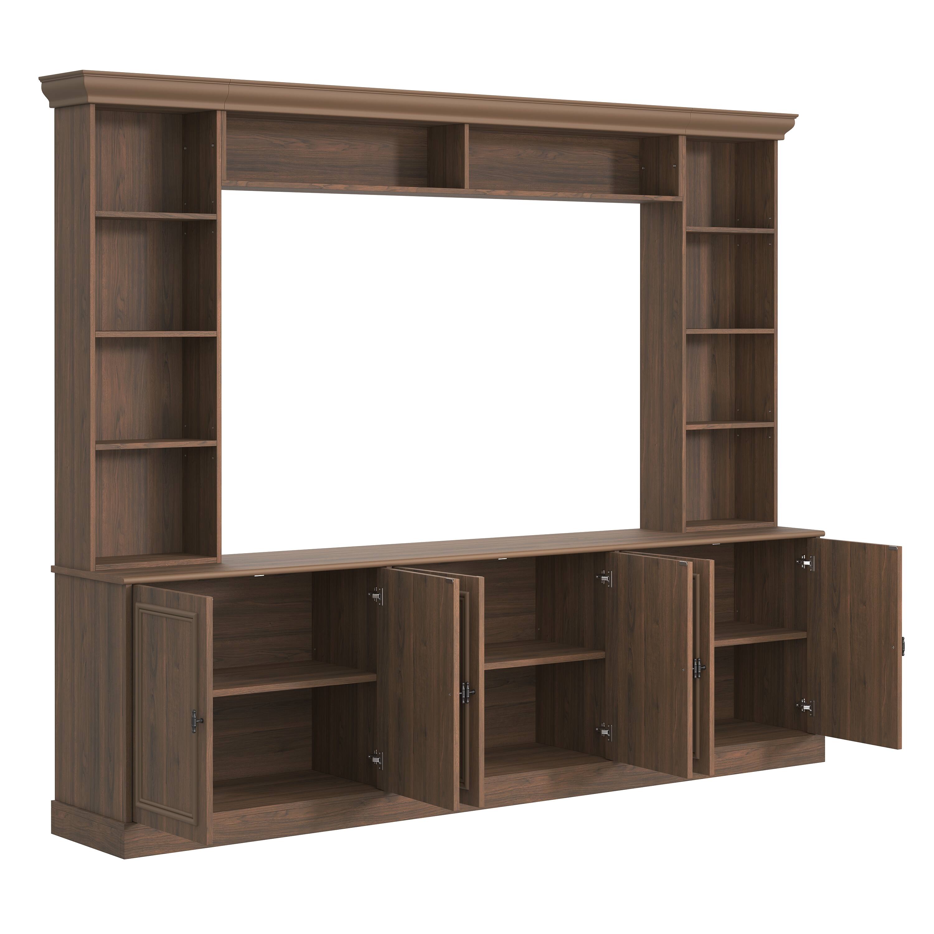 Alt View 1. Whisen - 4-Piece Wall Unit Entertainment Center for TVs up to 70-Inch,TV Stand with Bookshelf Storage and Adjustable Shelf - Walnut.
