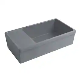 Whitehaus - Farmhaus Quatro Alcove Large Reversible Matte Fireclay Kitchen Sink - Gray