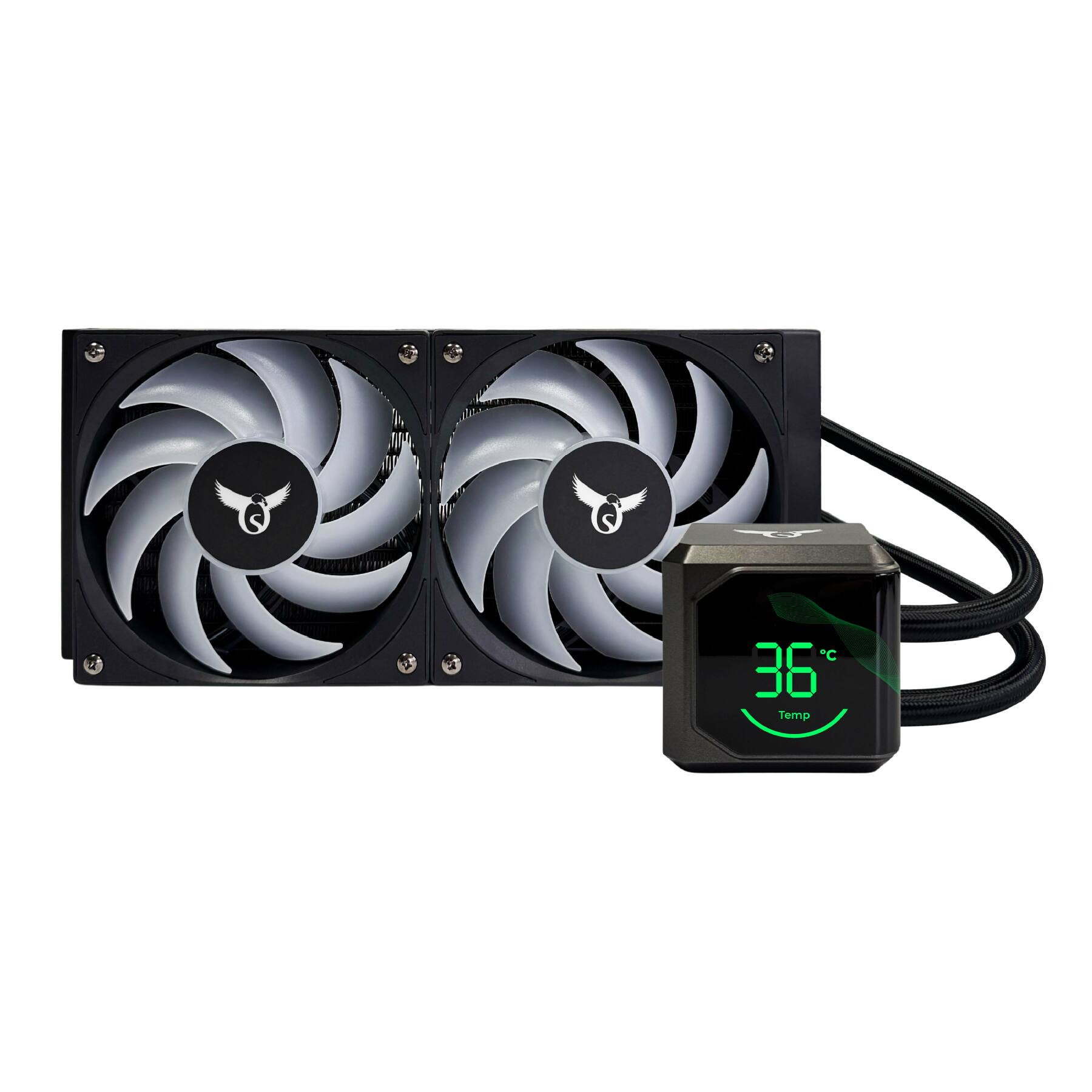 Alt View 6. Osprey - Osprey 240mm AIO CPU Cooler, Copper-Aluminum Radiator, Leakproof ARGB Liquid Cooling System, 2600RPM Hydraulic Pump - Black.