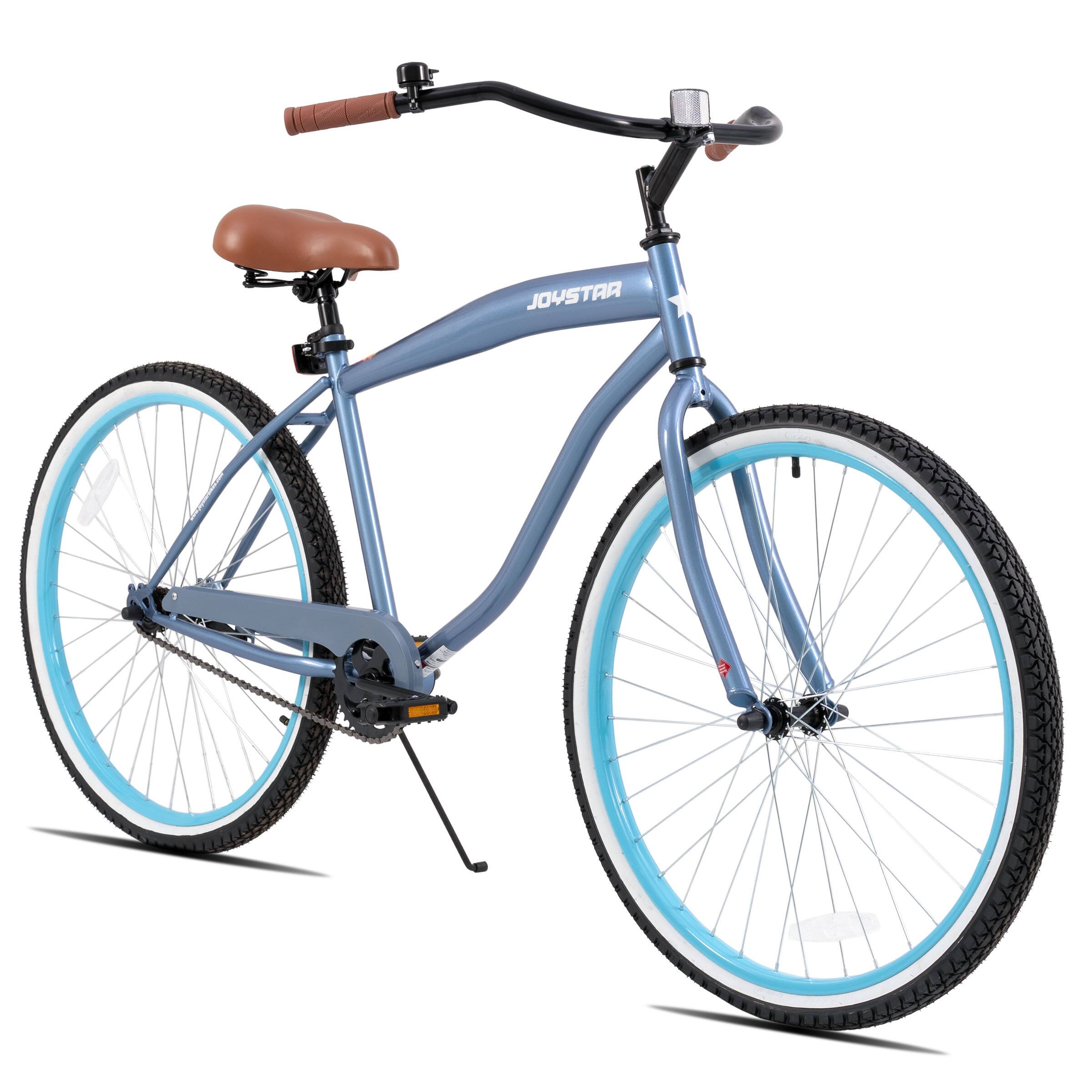 Front. JOYSTAR - JOYSTAR Beachside 26" Beach Cruiser Bike for Girls Boys, Mens Womens, Kids Cruiser Bikes with Coaster Brake, Blue - Blue.