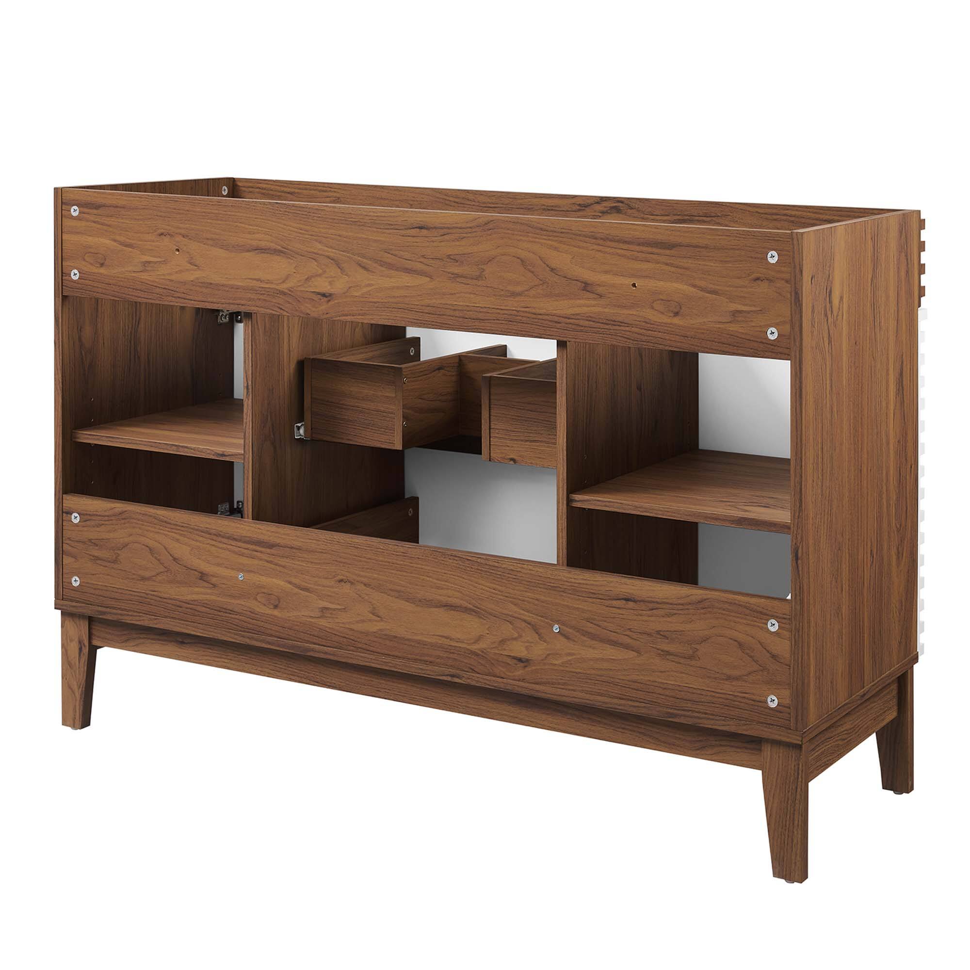 Alt View 2. Modway - Render 48" Bathroom Cabinet Basin Not Included by Modway - White Walnut.