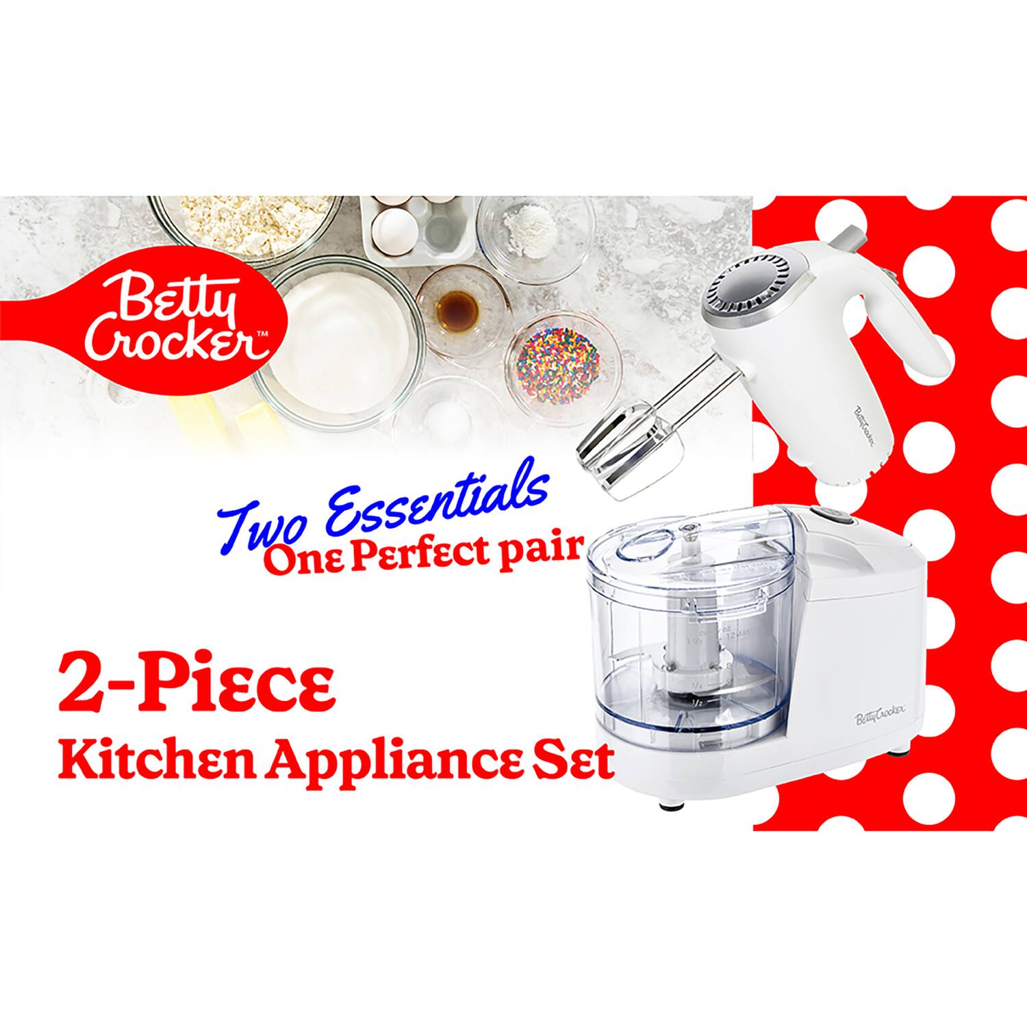 Betty Crocker Two Essentials One Perfect Pair 2-Piece Kitchen Appliance Set