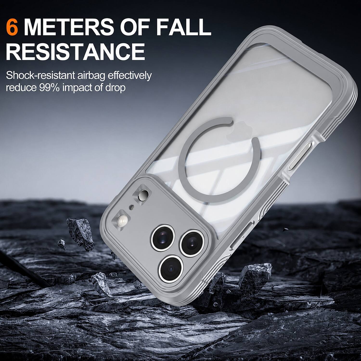 6 METERS OF FALL RESISTANCE  
Shock-resistant airbag effectively reduce 99% impact of drop