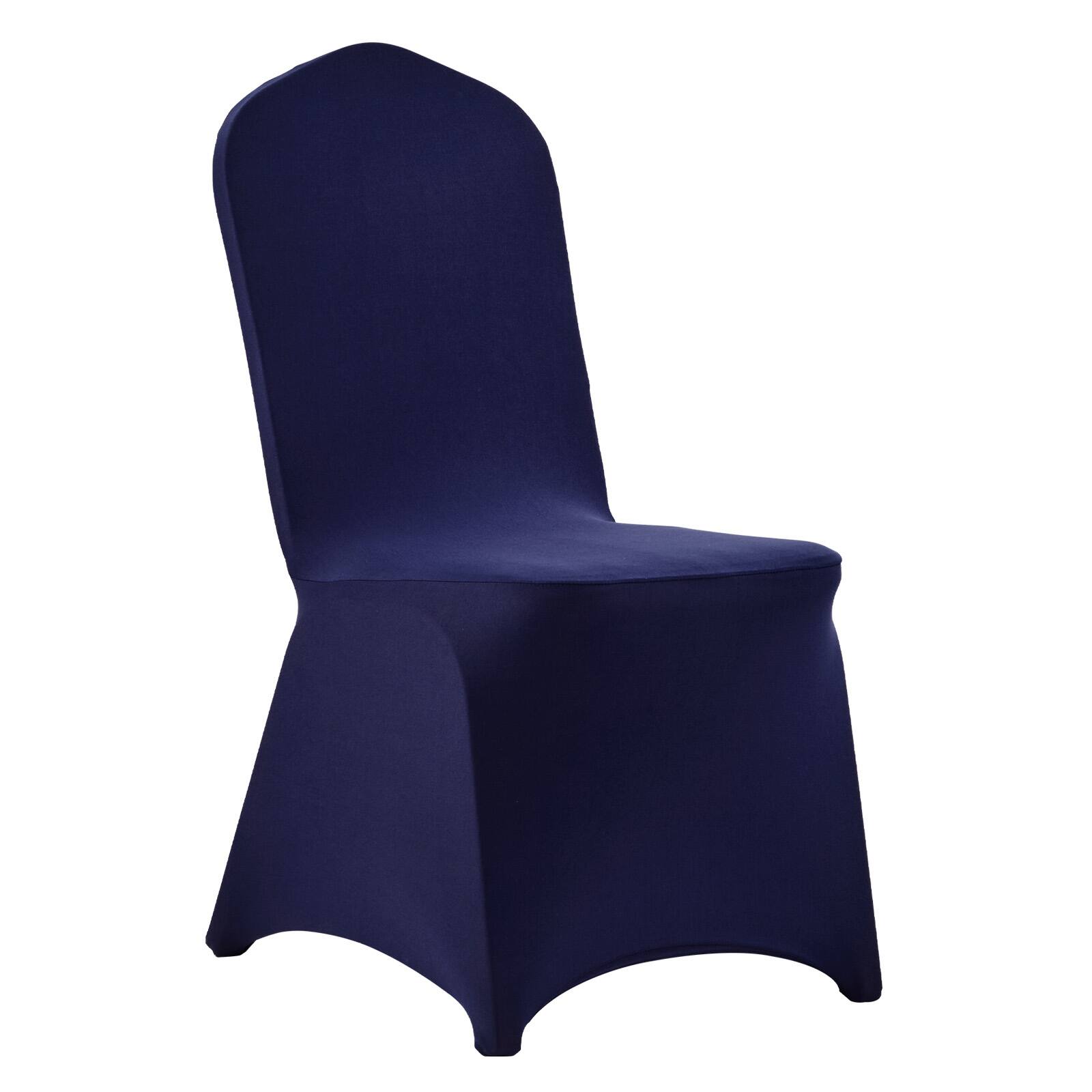 Alt View 5. VEVOR - 50 Pcs Navy Blue Chair Covers, Polyester Spandex Chair Cover, Stretch Slipcovers for Wedding Party Dining Banquet - Blue.