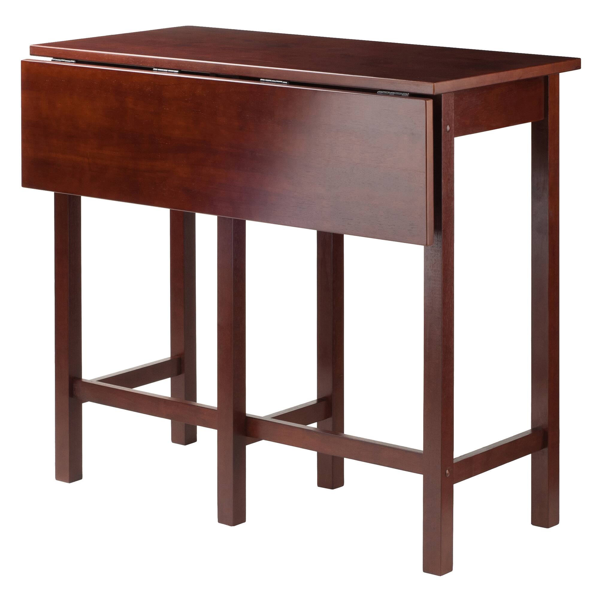 Front. Winsome Wood - Lynnwood Drop Leaf High Table - Walnut.