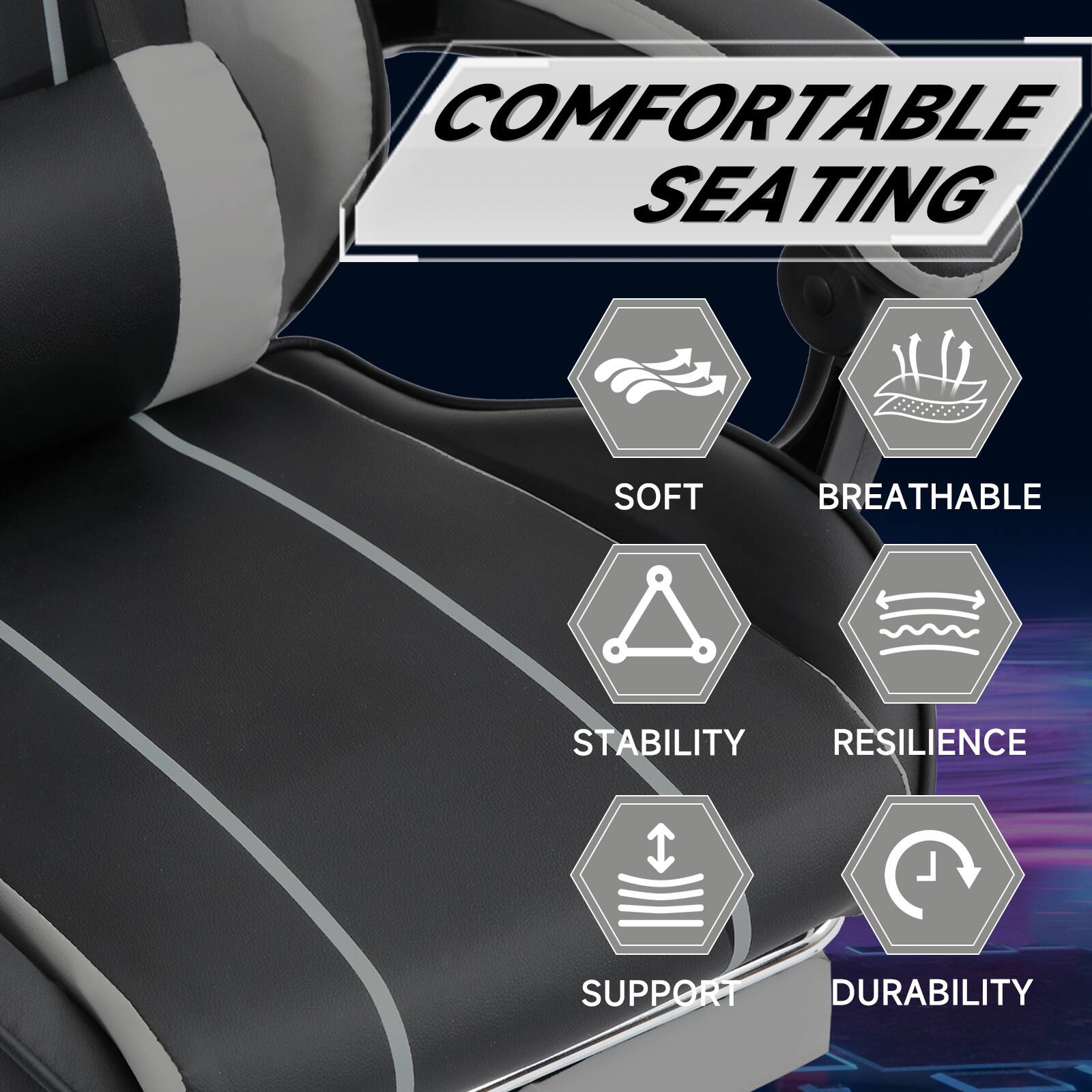 COMFORTABLE SEATING

- SOFT
- BREATHABLE
- STABILITY
- RESILIENCE
- SUPPORT
- DURABILITY