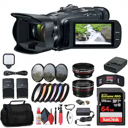 Canon - Vixia HF G70 UHD 4K Camcorder + 64GB Memory Card + BP828 Battery + More