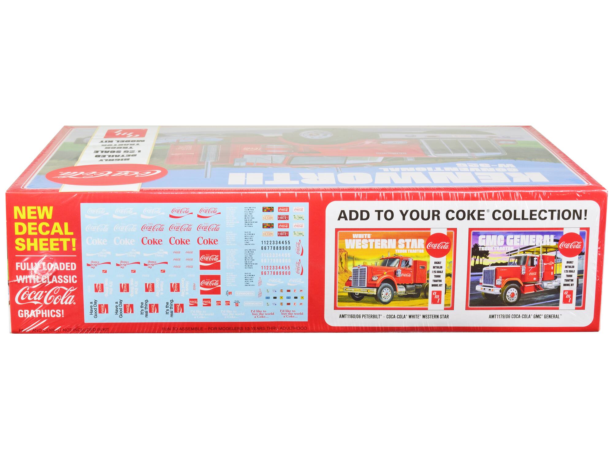 NEW DECAL SHEET! FULLY LOADED WHITE CLASSIC Coca-Cola GRAPHICS! ADD TO YOUR COKE COLLECTION! FOR MODELERES 13 YEARS THROUGH ADULTHOOD

WHITE WESTERN STAR AMT1160/06 PETERBILT COCA-COLA

WHITE WESTERN STAR AMT117R06 COCA-COLA GMC GENERAL