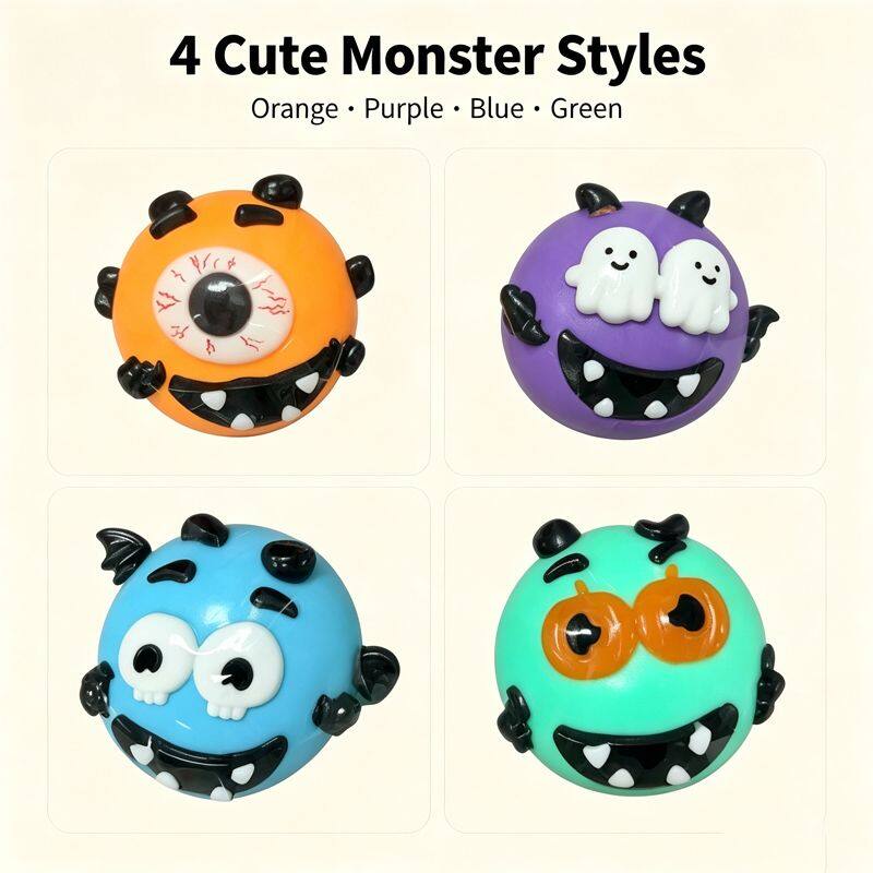 4 Cute Monster Styles  
Orange • Purple • Blue • Green