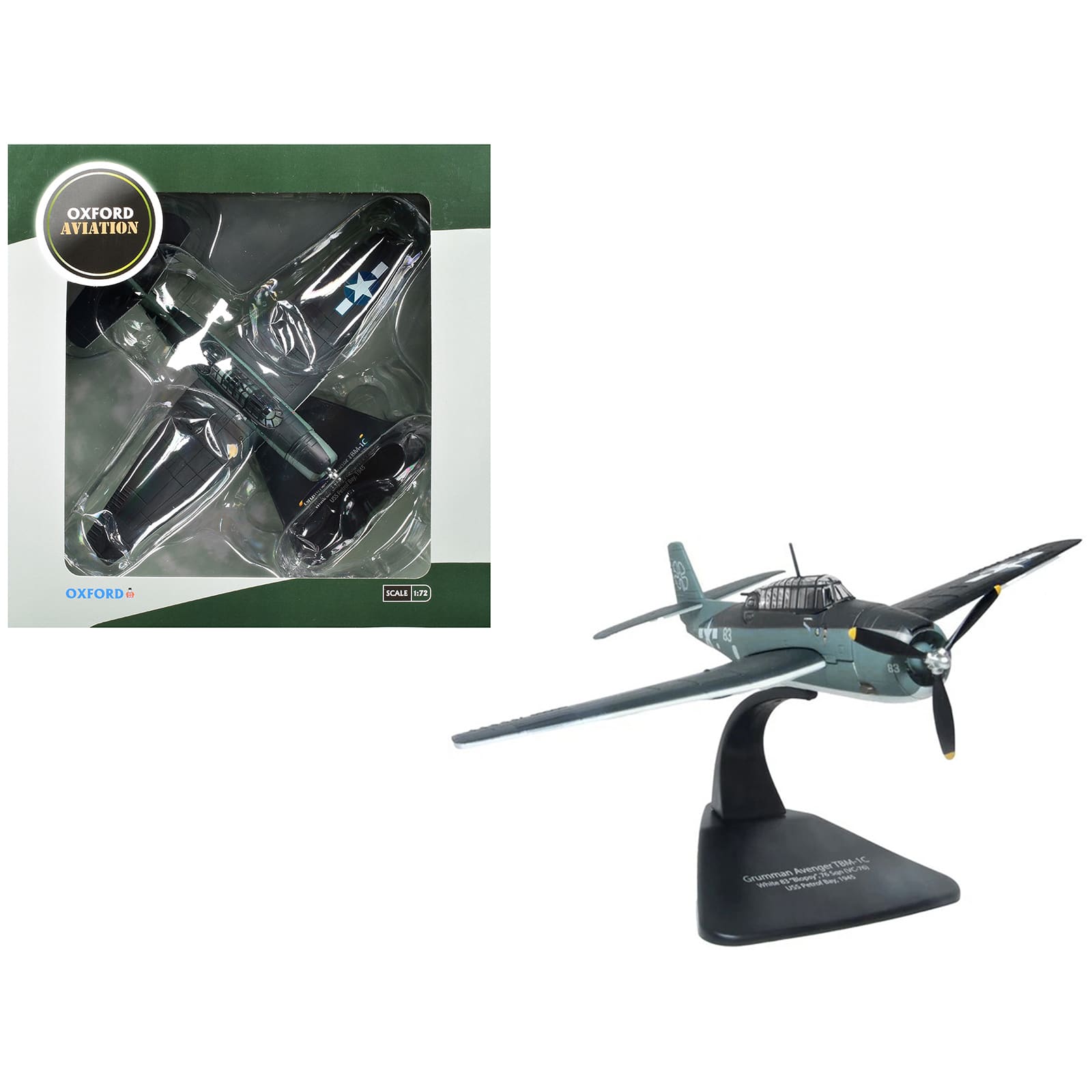 "Grumman Avenger TBM-1C Aircraft ""Petrof Bay"" (1945) US Navy 1/72 Diecast Model Airplane by Oxford Diecast" price history on PriceWatchPro