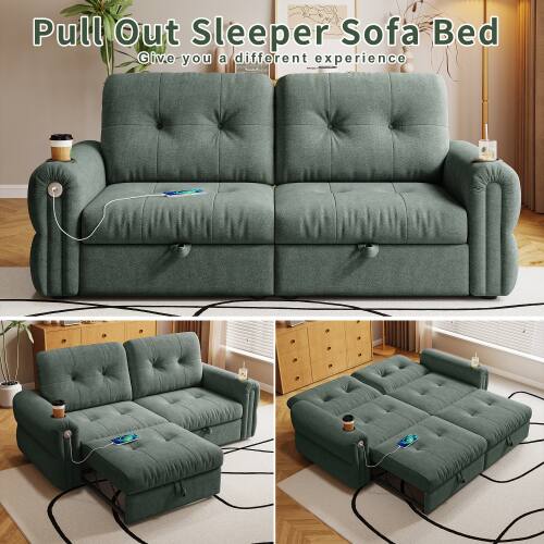 Pull Out Sleeper Sofa Bed  
Give you a different experience