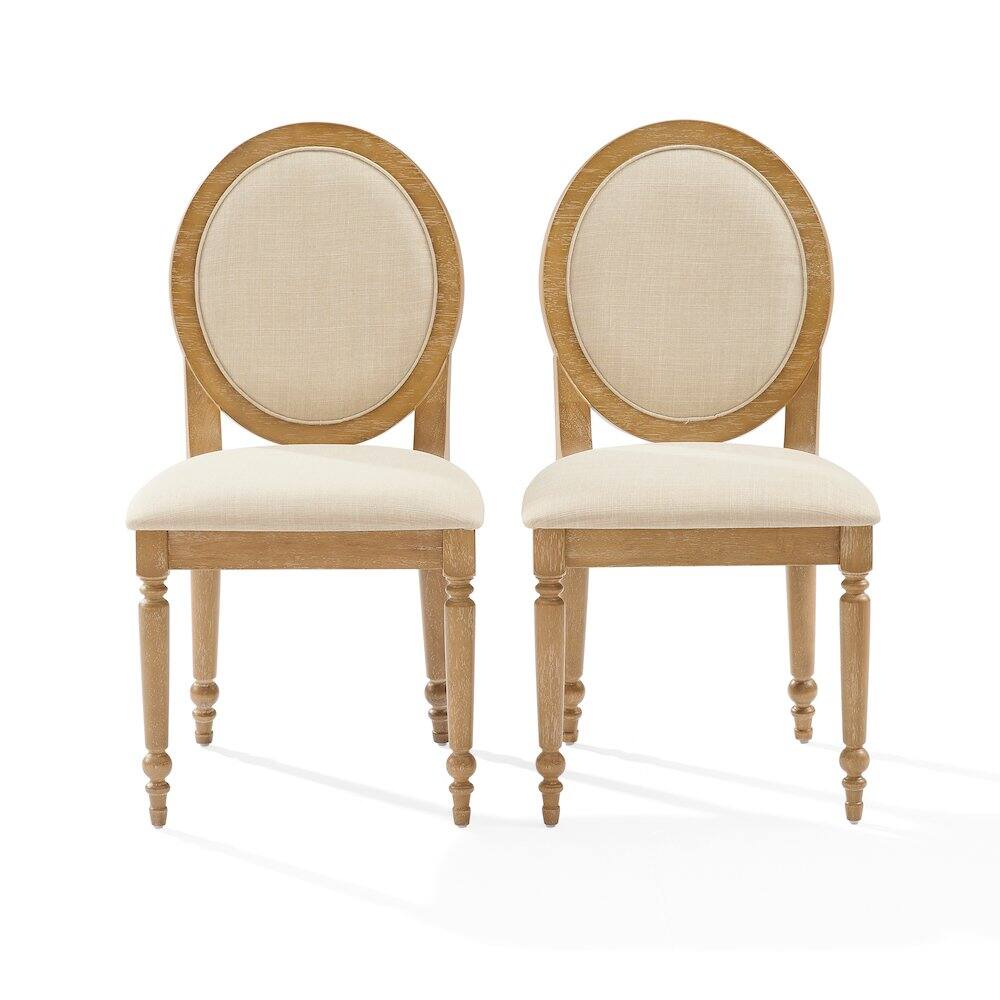 Angle. Crosley Furniture - Daphne 2-Piece Dining Chair Set Rustic Brown/Crème - 2 Chairs - Rustic Brown.