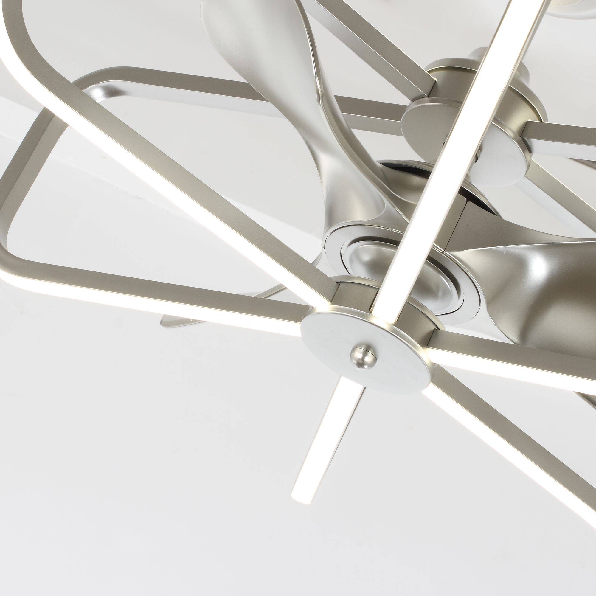 Alt View 9. Parrot Uncle - 30" Modern Nickel LED Ceiling Fan with Lights and Remote Control - Silver.