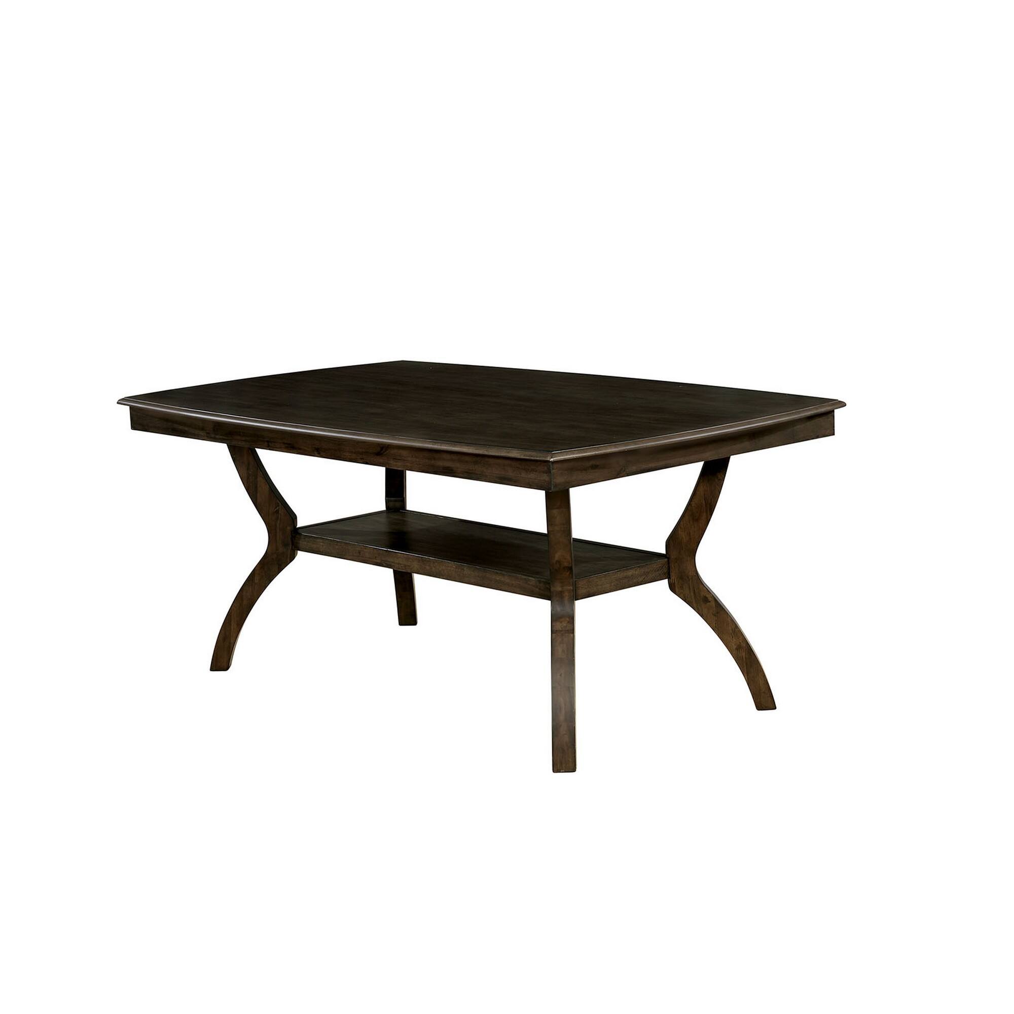 Front. Manhattan Lane - Transitional Style Solid Wood Rectangular Dining Table with Flowing Leg Base Design , Brown - Brown.