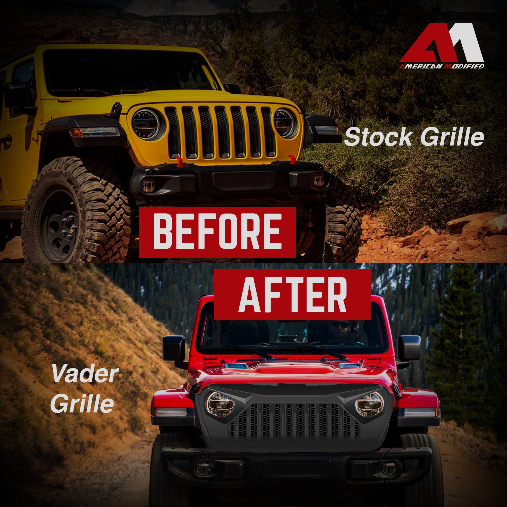 **Before**

- Stock Grille

**After**

- Vader Grille

**American Modified**