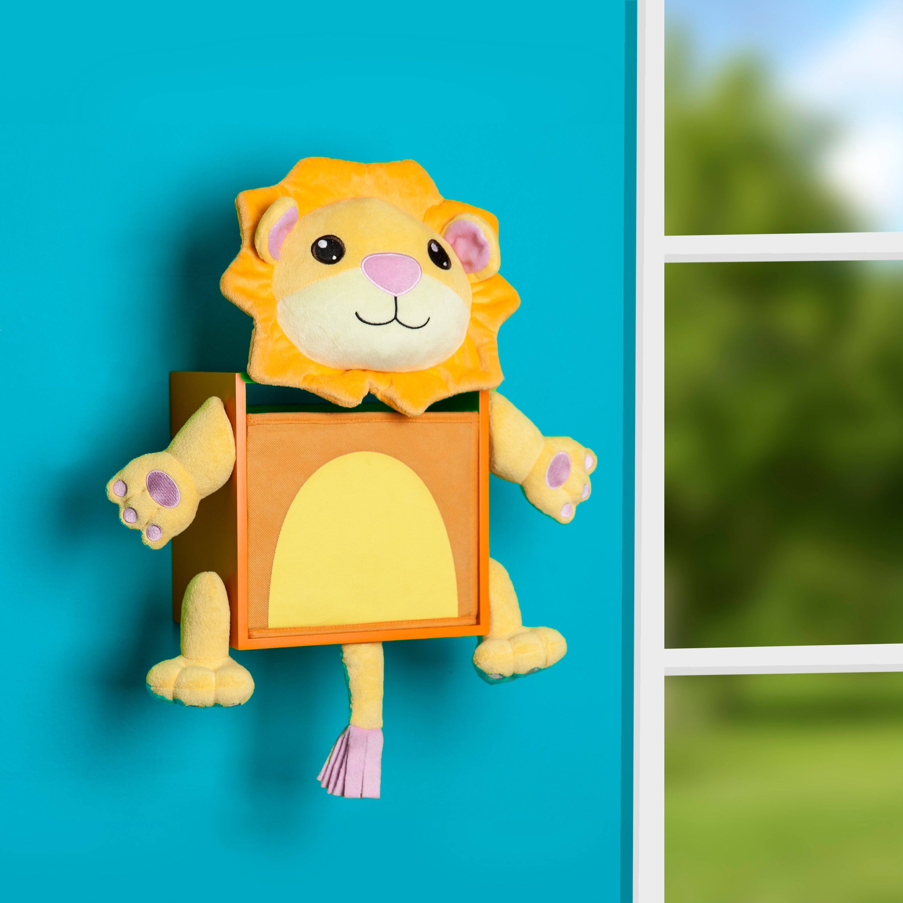 Back. Danya B - Danya B. Plush Lion Kids Wall Storage  Bin - Orange.