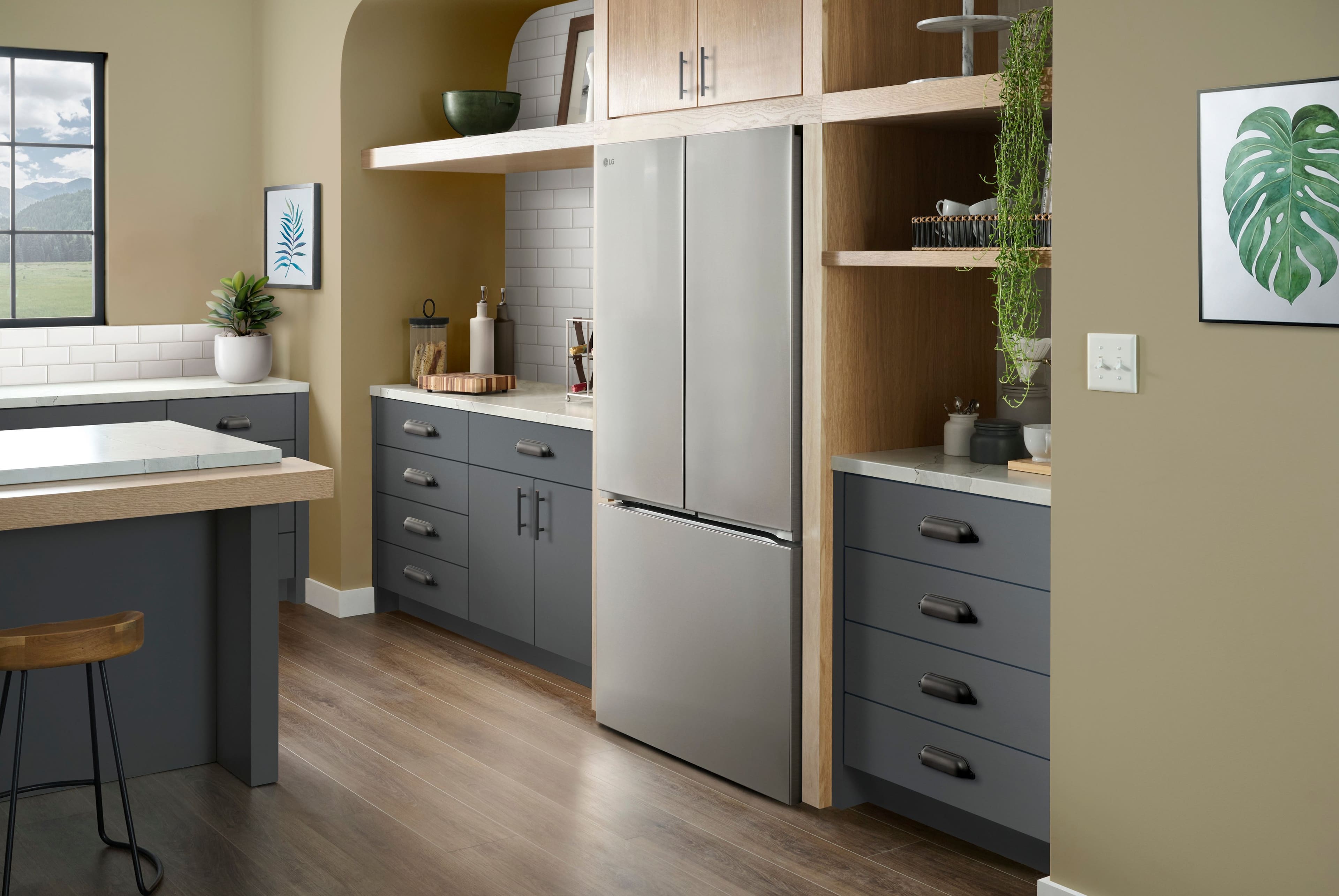 Alt View 19. LG - Counter-Depth MAX 25.1 Cu. Ft. French Door Smart Refrigerator with Zero Clearance Hinge System - PrintProof Stainless Steel.