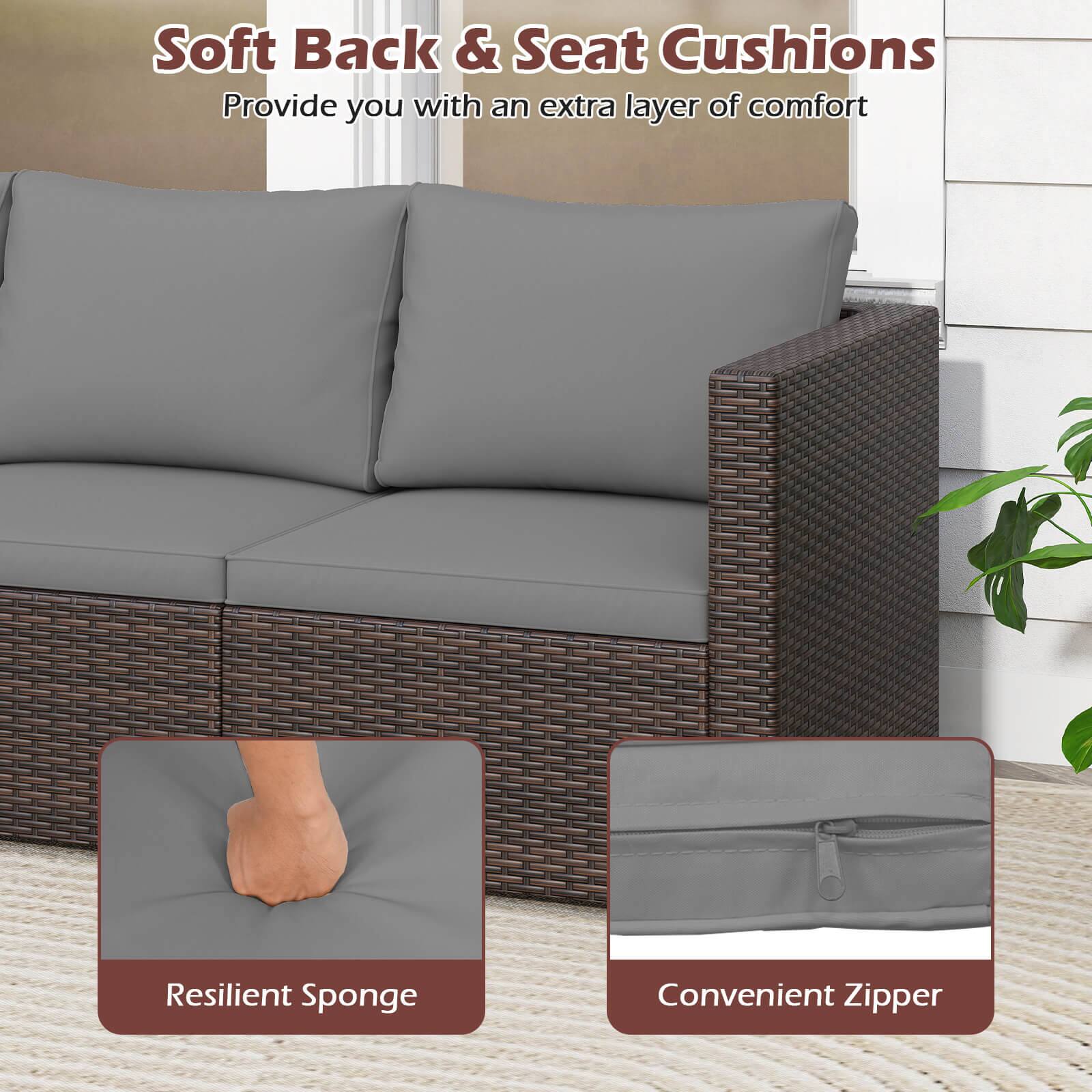 Soft Back & Seat Cushions  
Provide you with an extra layer of comfort  

Resilient Sponge  
Convenient Zipper