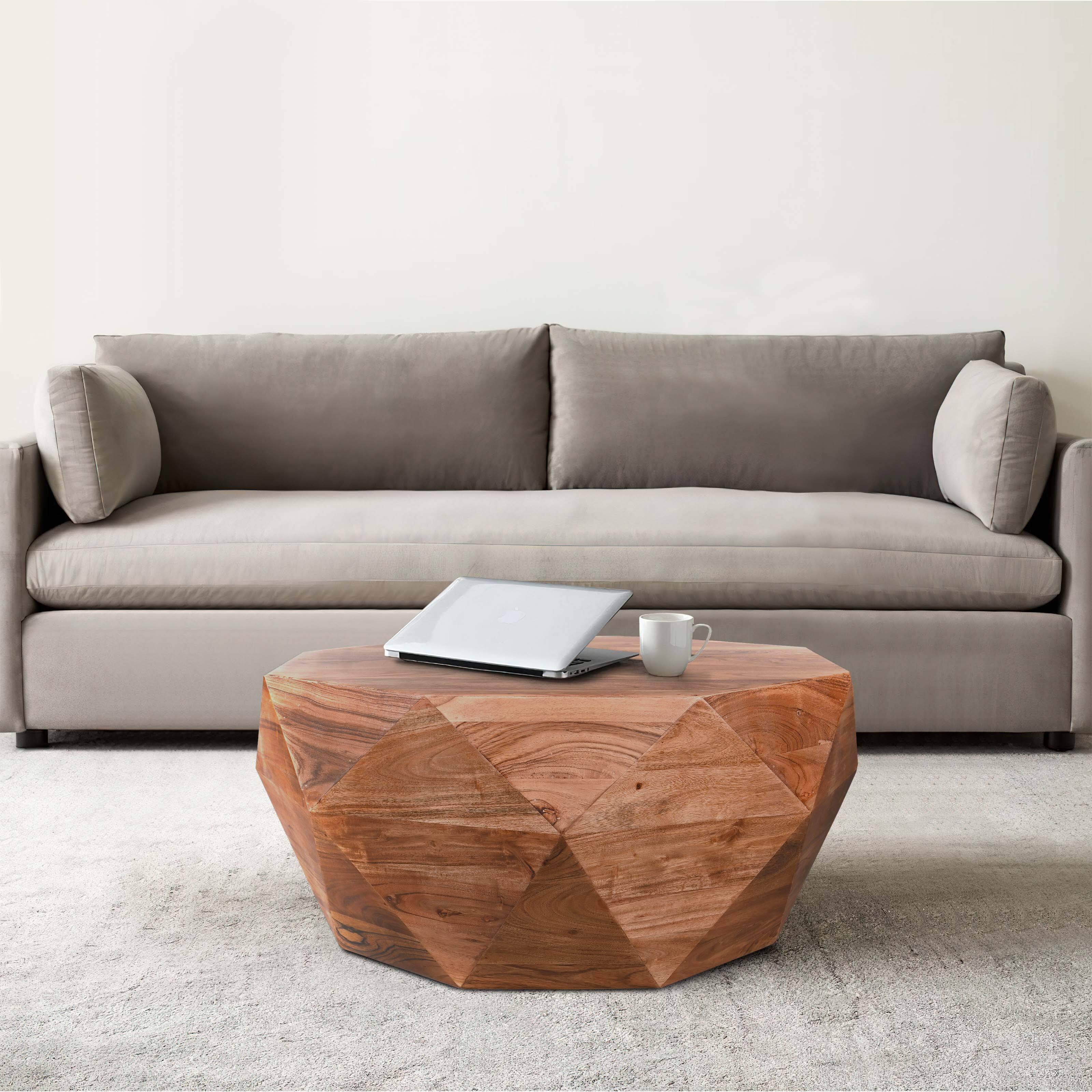 Alt View 6. Manhattan Lane - Bon 33 Inch Diamond Shape Acacia Wood Coffee Table With Smooth Top - Dark Brown.