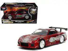 Dom's Mazda RX-7 Candy Red with Graphics "25 Years of Fast & Furious" 1/32 Diecast Model Car by Jada