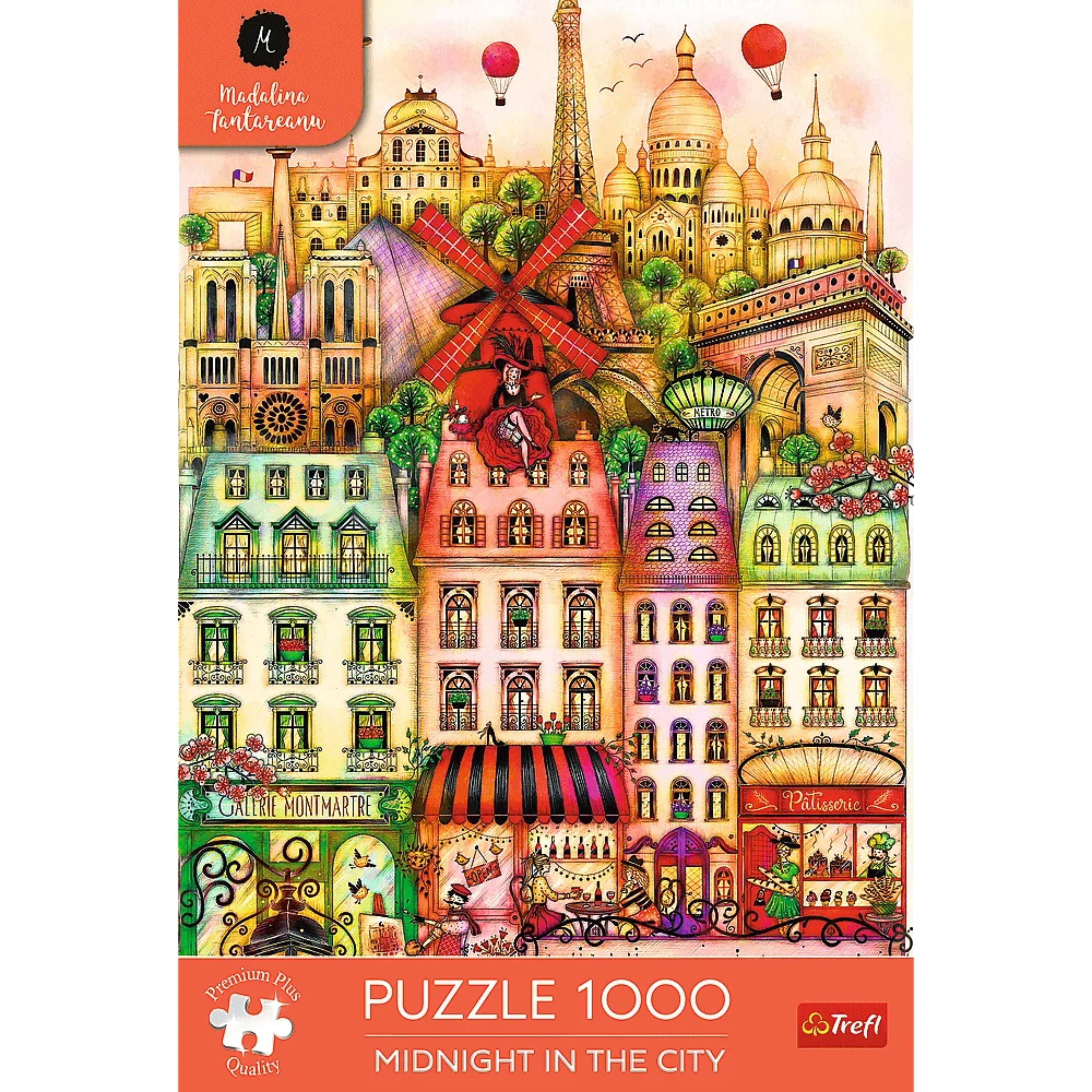 Madalina Tantareanu  
GALERIE MONTMARTRE  
J Patisserie  

Premium Plus Quality  
PUZZLE 1000  
MIDNIGHT IN THE CITY  

Trefl