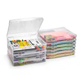 Sorbus - Art Supplies Storage Containers, Narrow and Wide Stackable Storage Box with Snap-Tight Closures - Clear
