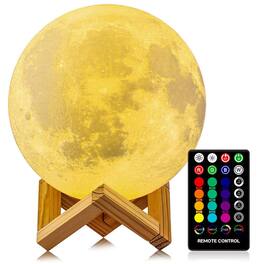 MAGICAL RUBS - Moon Lamp 16 Colors Led Night Light For 3d Printing With Stand& Remote/touch Control & Timing Friend Birthday - 5.98 inch