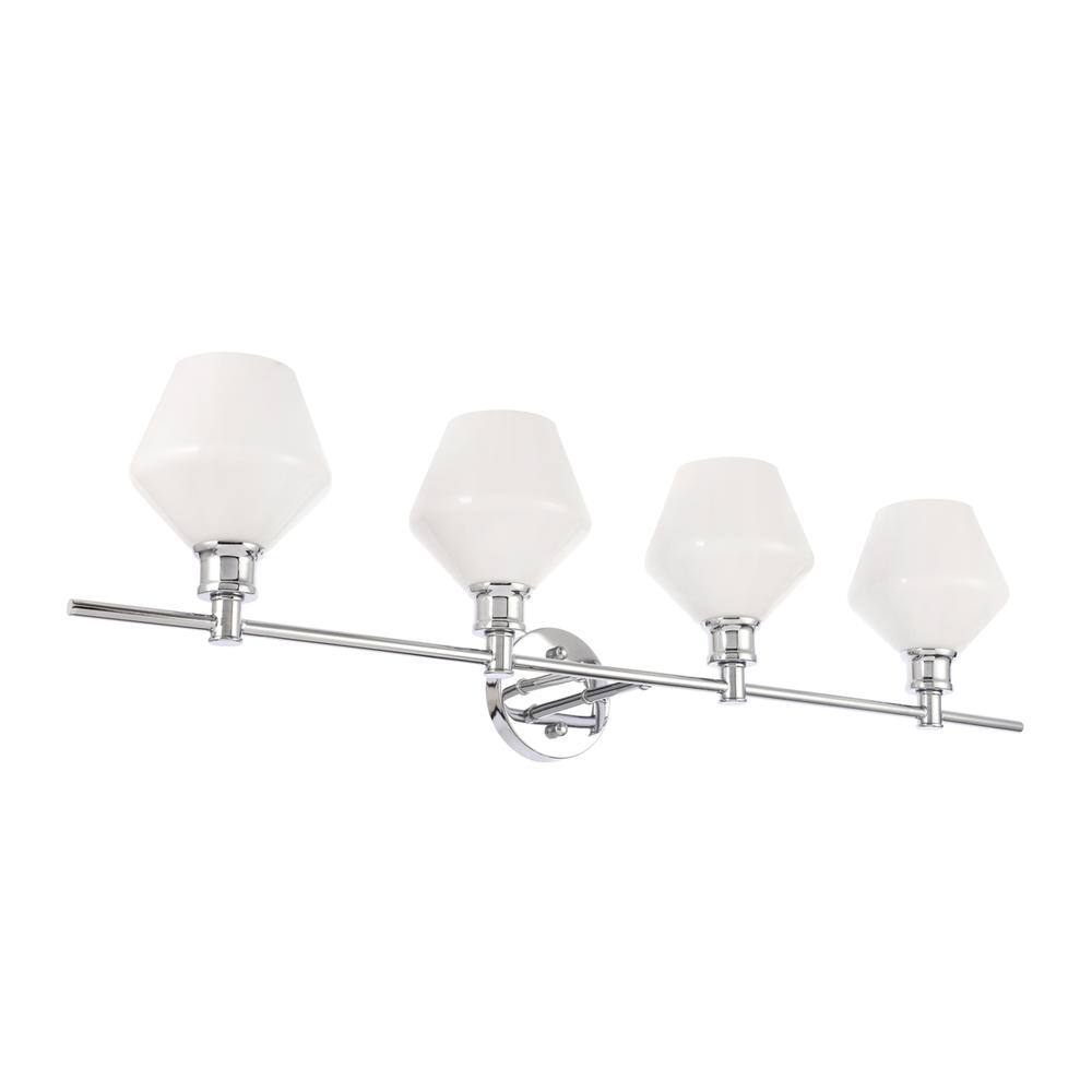 Alt View 4. Living District - Gene 4 light Chrome and Frosted white glass Wall sconce - Chrome And Frosted White Glass.