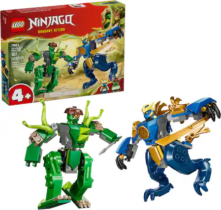 200 = - sas addaal - LEGO NINJAGO RISING DRAGONS 71853 Jay's Dragon Mech Fight 107 pcs/pzs Bhgoting - At - neuon Jupuetepara Tentrul 4+ + CHOKING HAZARD WARNING: Small parts. Not for children under 3 years.
